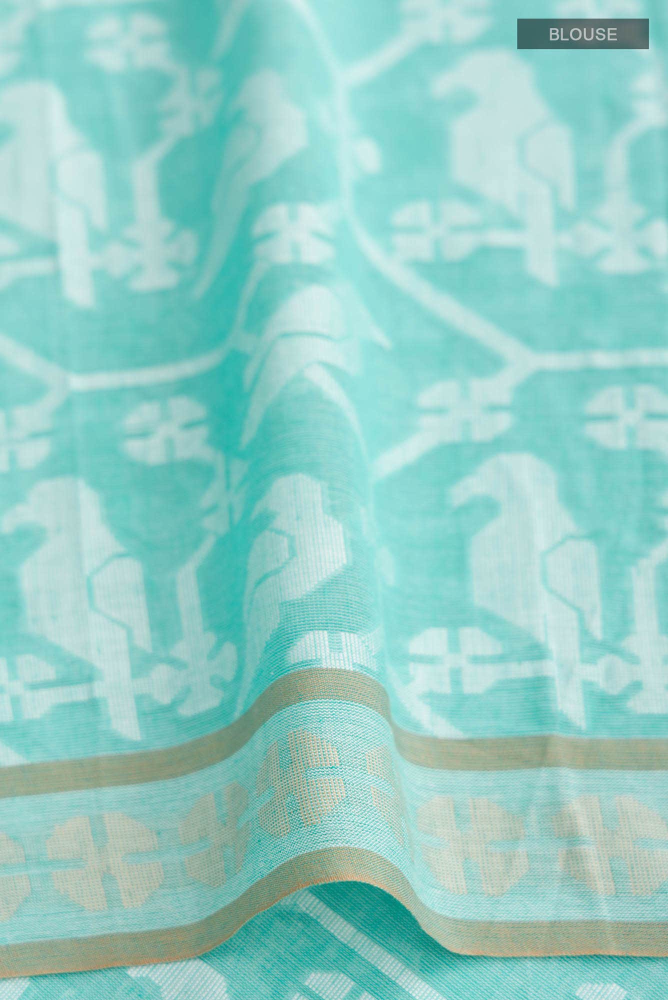 Mrinmayi-Turquoise Bengal Cotton Saree