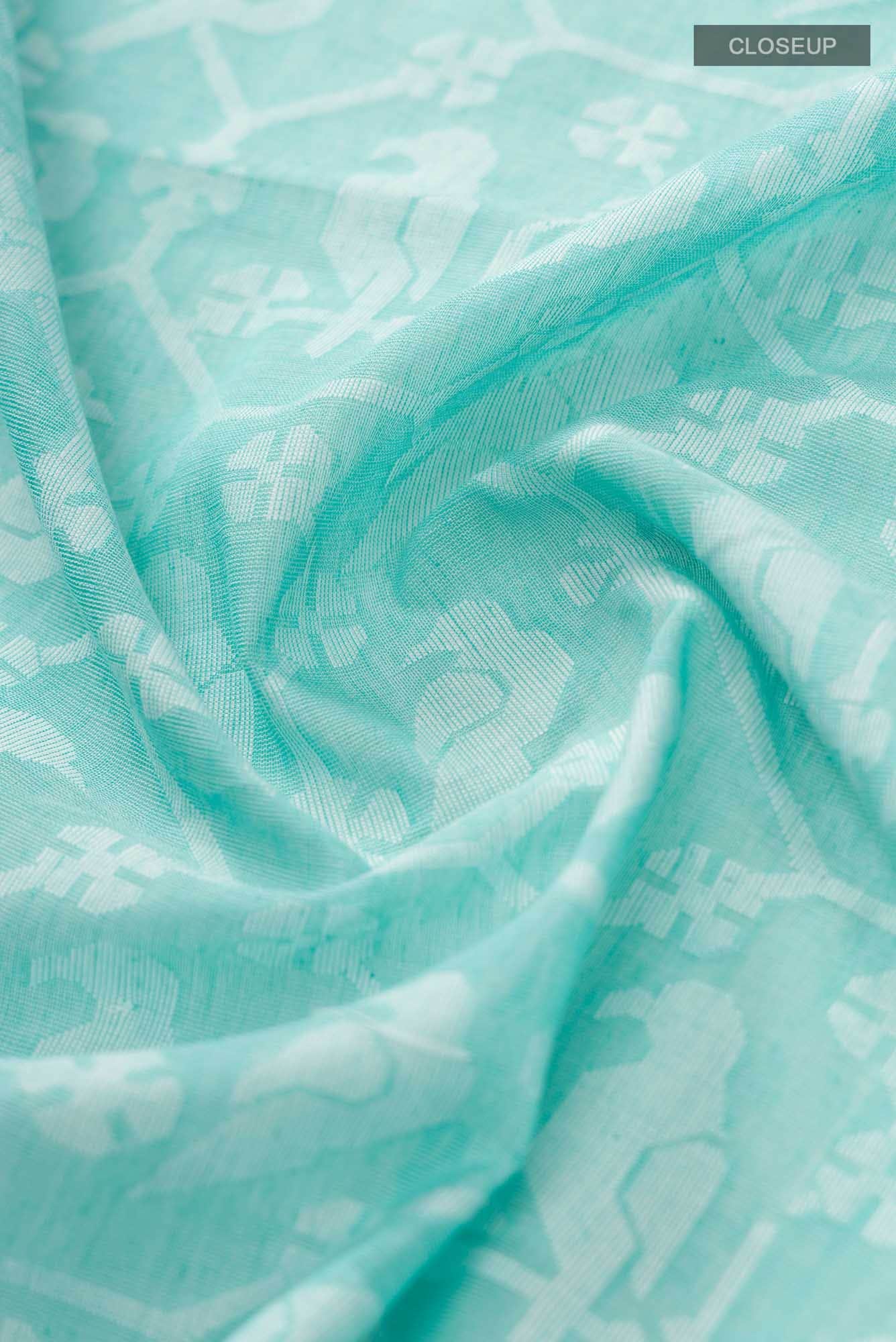 Mrinmayi-Turquoise Bengal Cotton Saree