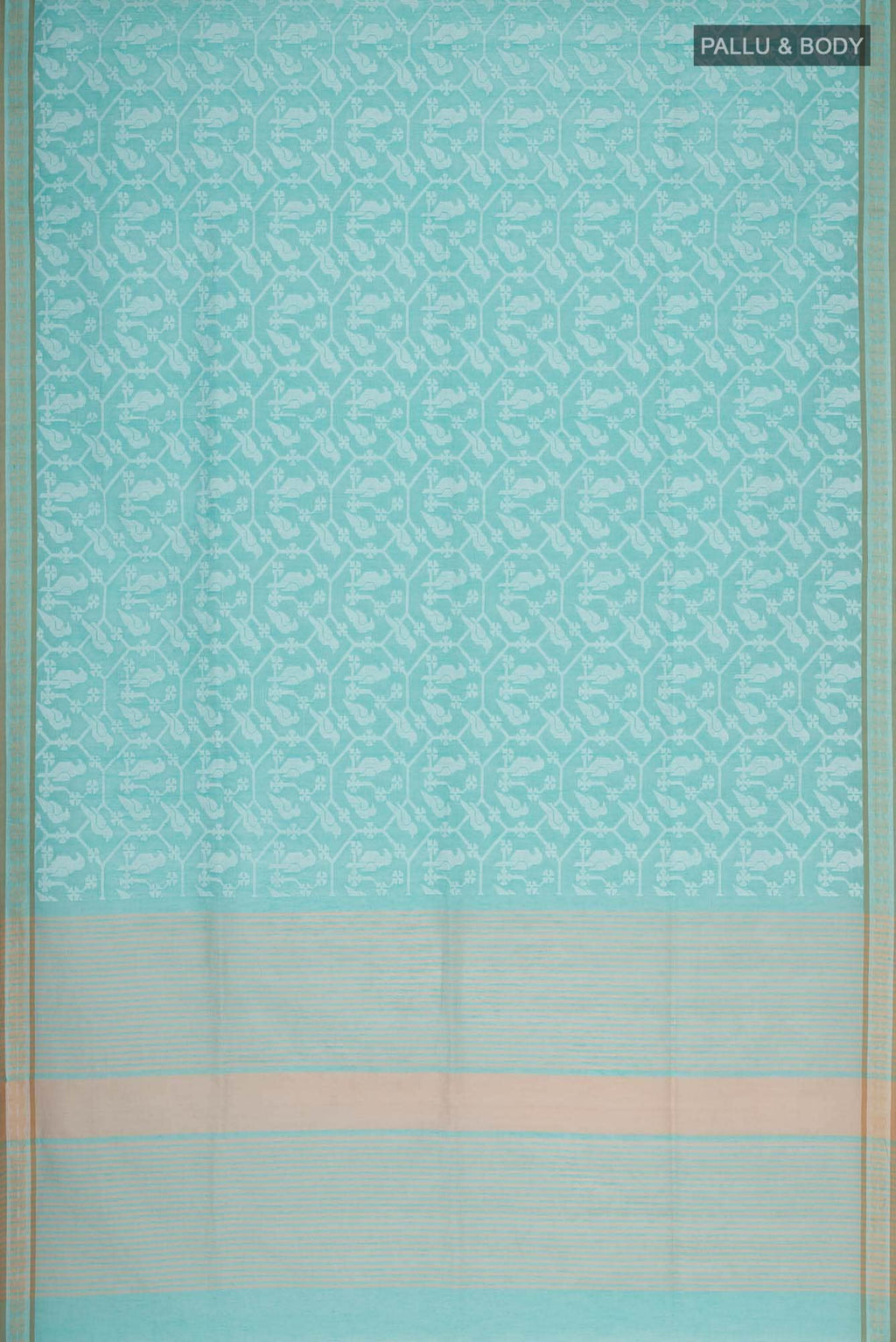 Mrinmayi-Turquoise Bengal Cotton Saree