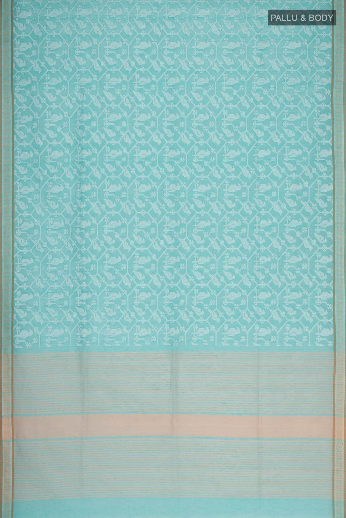 Mrinmayi-Turquoise Bengal Cotton Saree