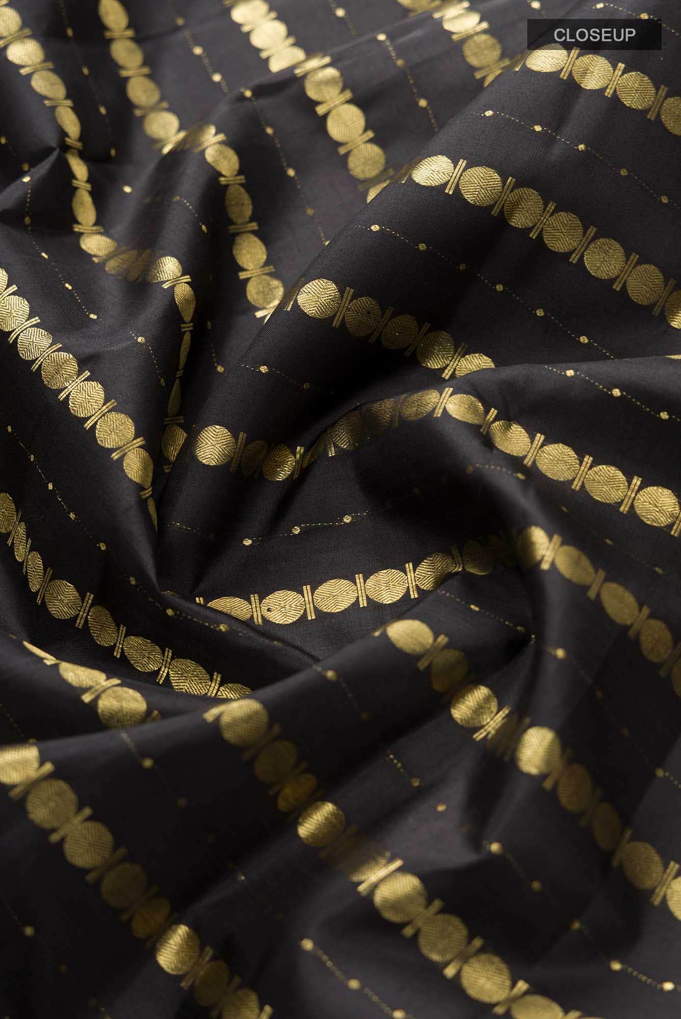 Sadhvi-Black Kanchipuram Silk Saree