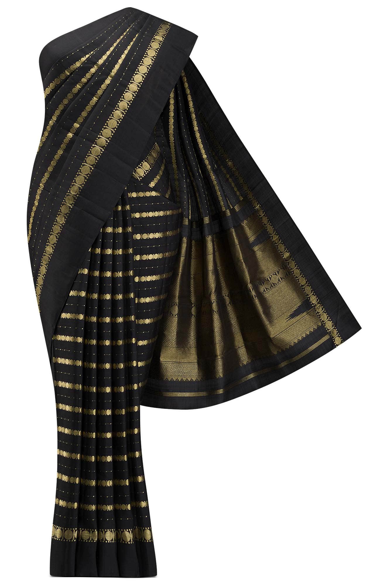 Sadhvi-Black Kanchipuram Silk Saree