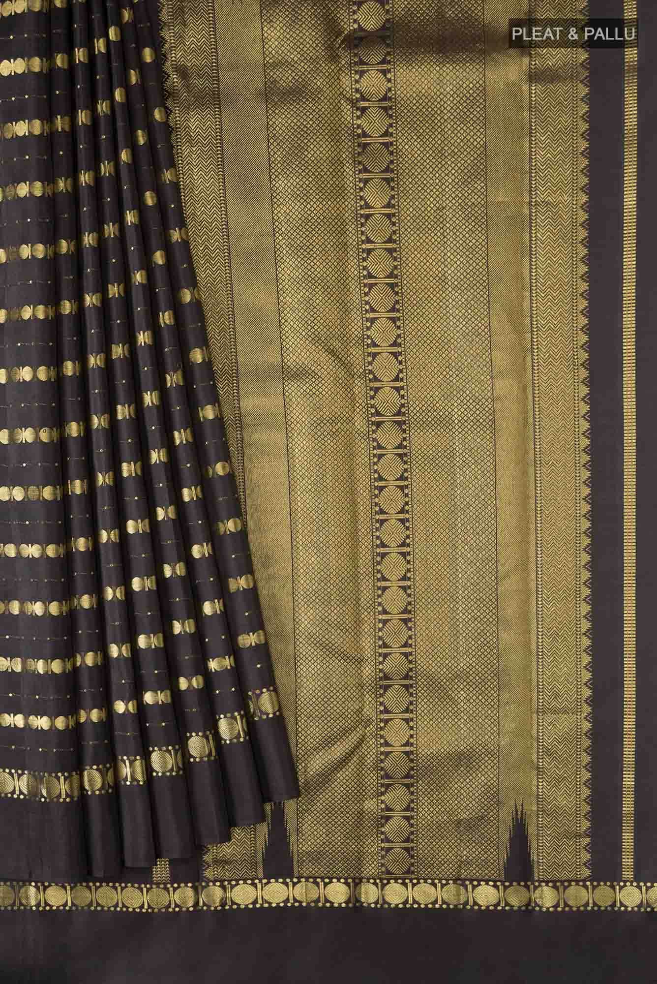 Sadhvi-Black Kanchipuram Silk Saree