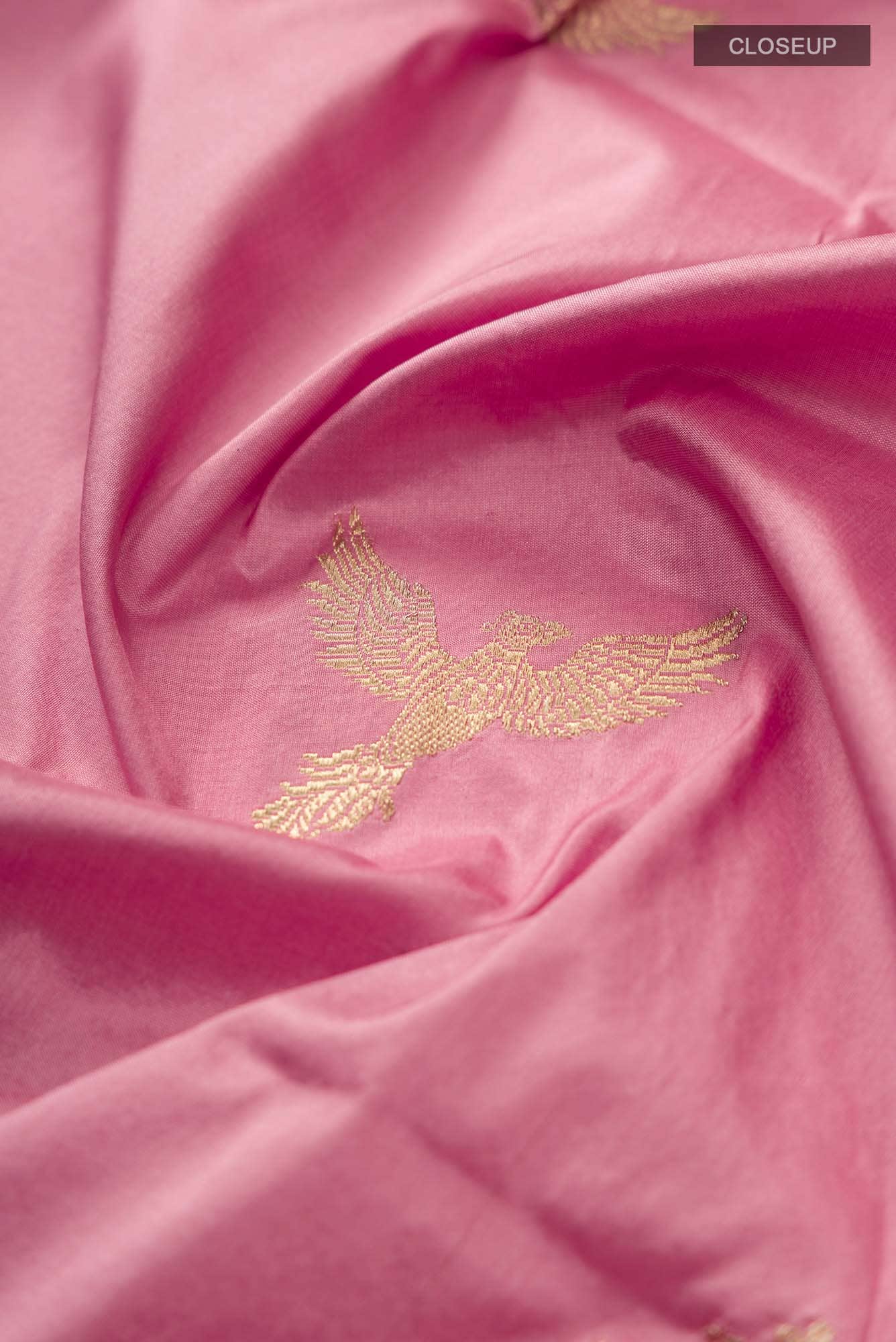 Kuhoo-Pink Banarasi Silk Saree
