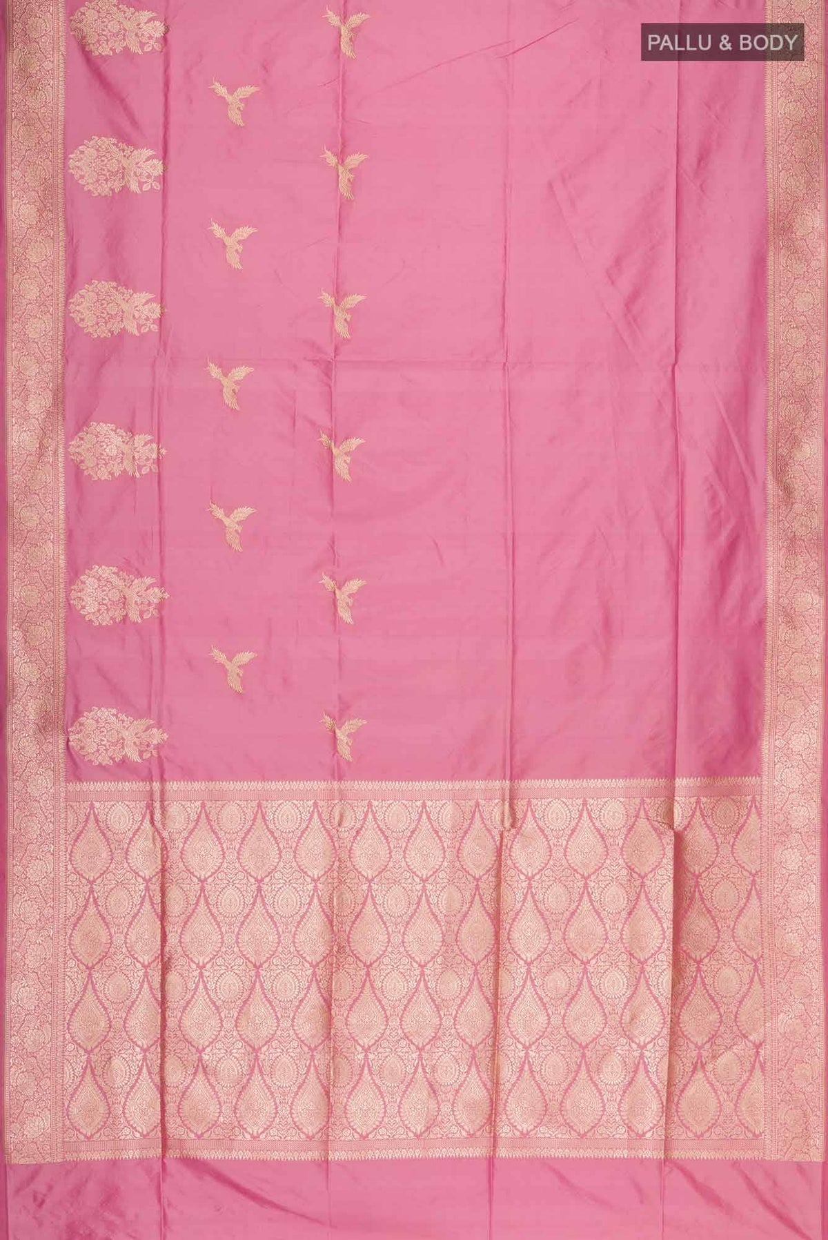Kuhoo-Pink Banarasi Silk Saree