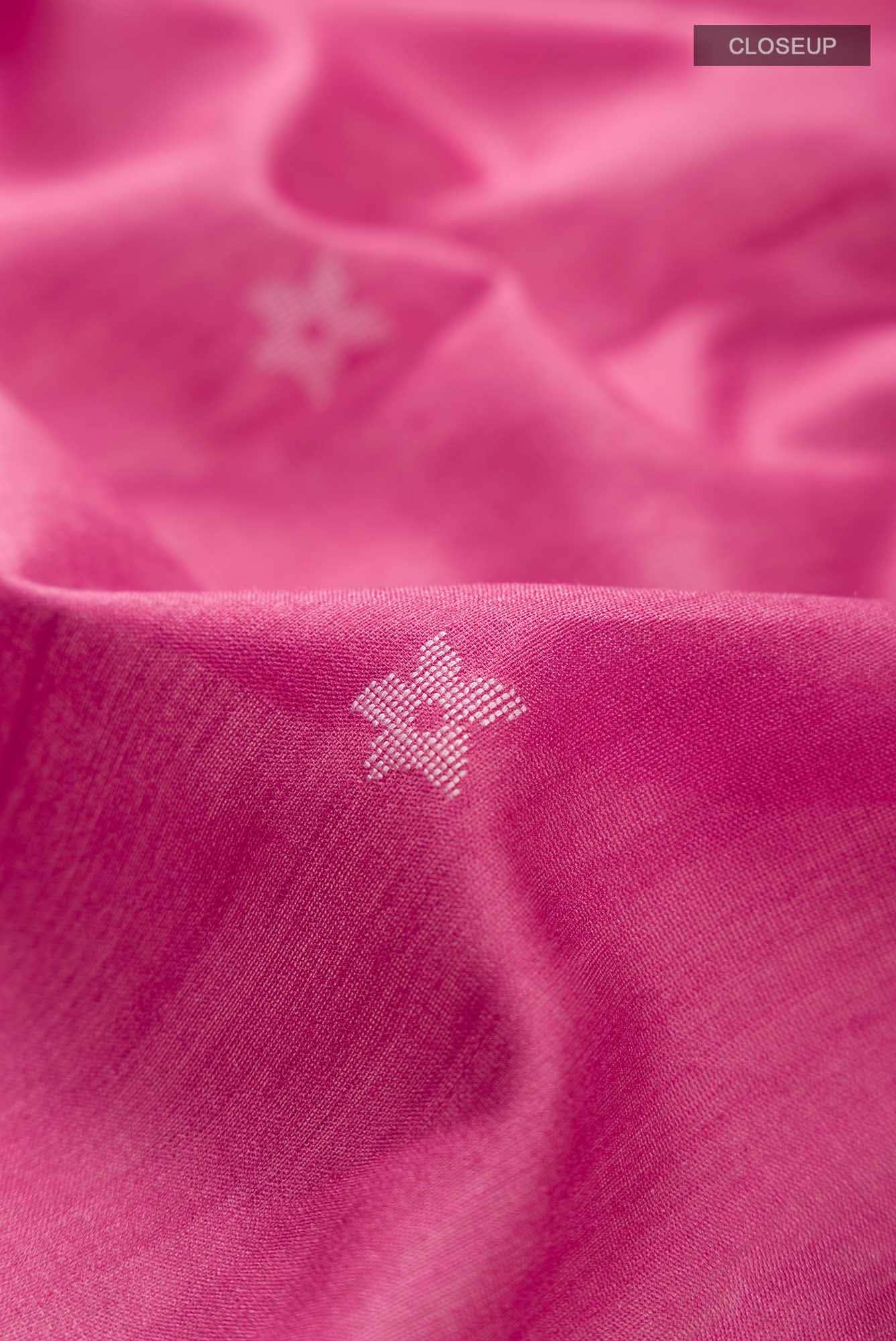 Forget Me Not-Pink Bhagalpuri Tussar Silk Saree
