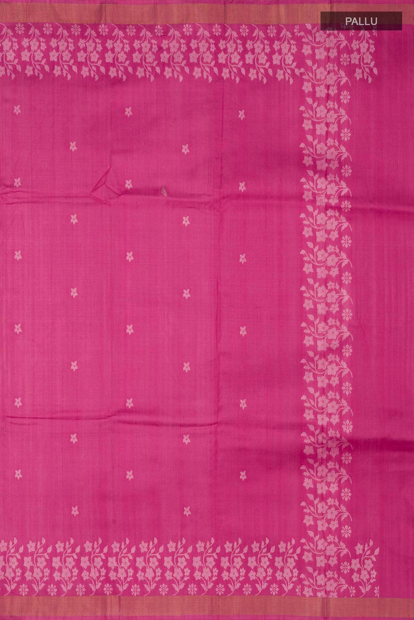 Forget Me Not-Pink Bhagalpuri Tussar Silk Saree