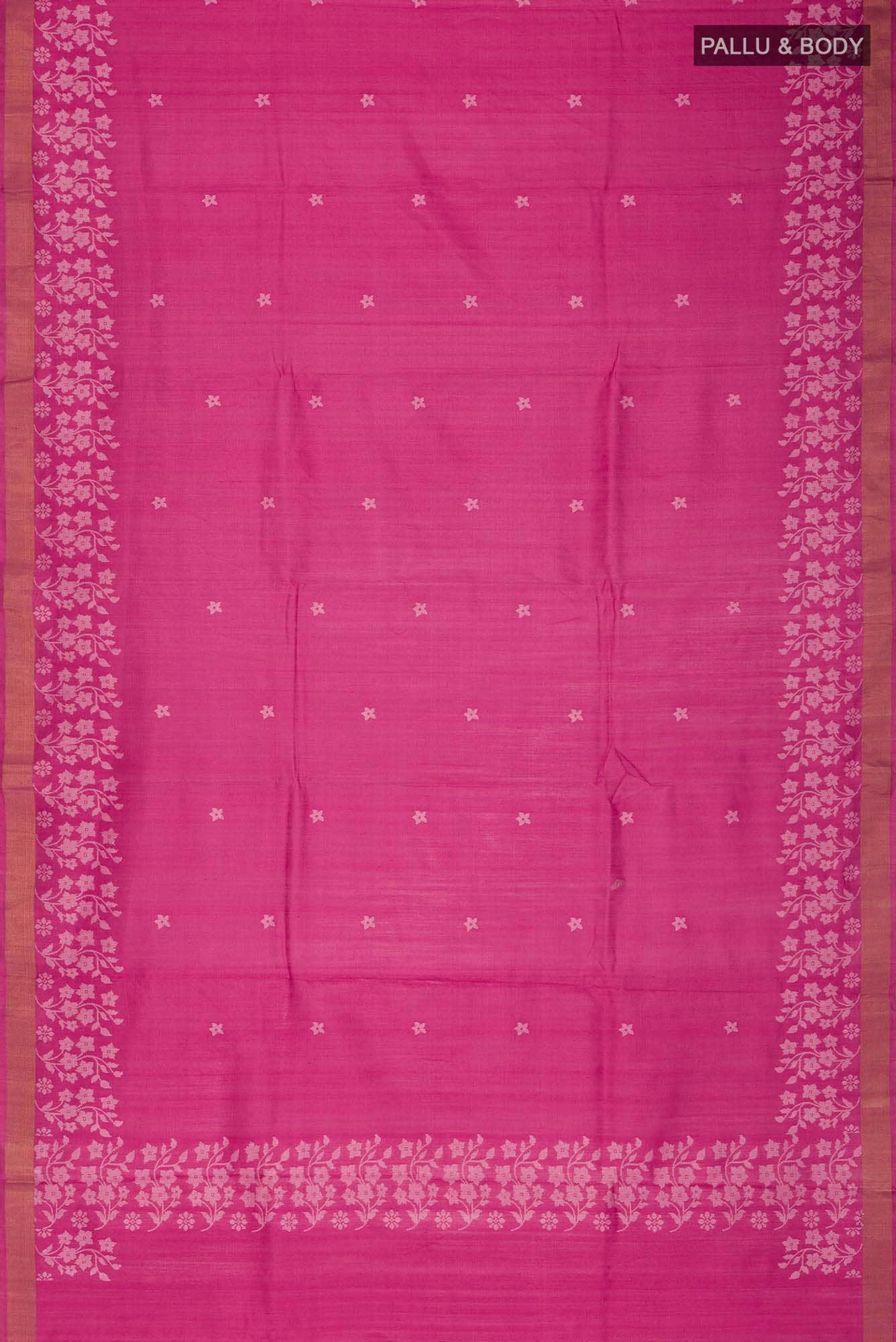 Forget Me Not-Pink Bhagalpuri Tussar Silk Saree
