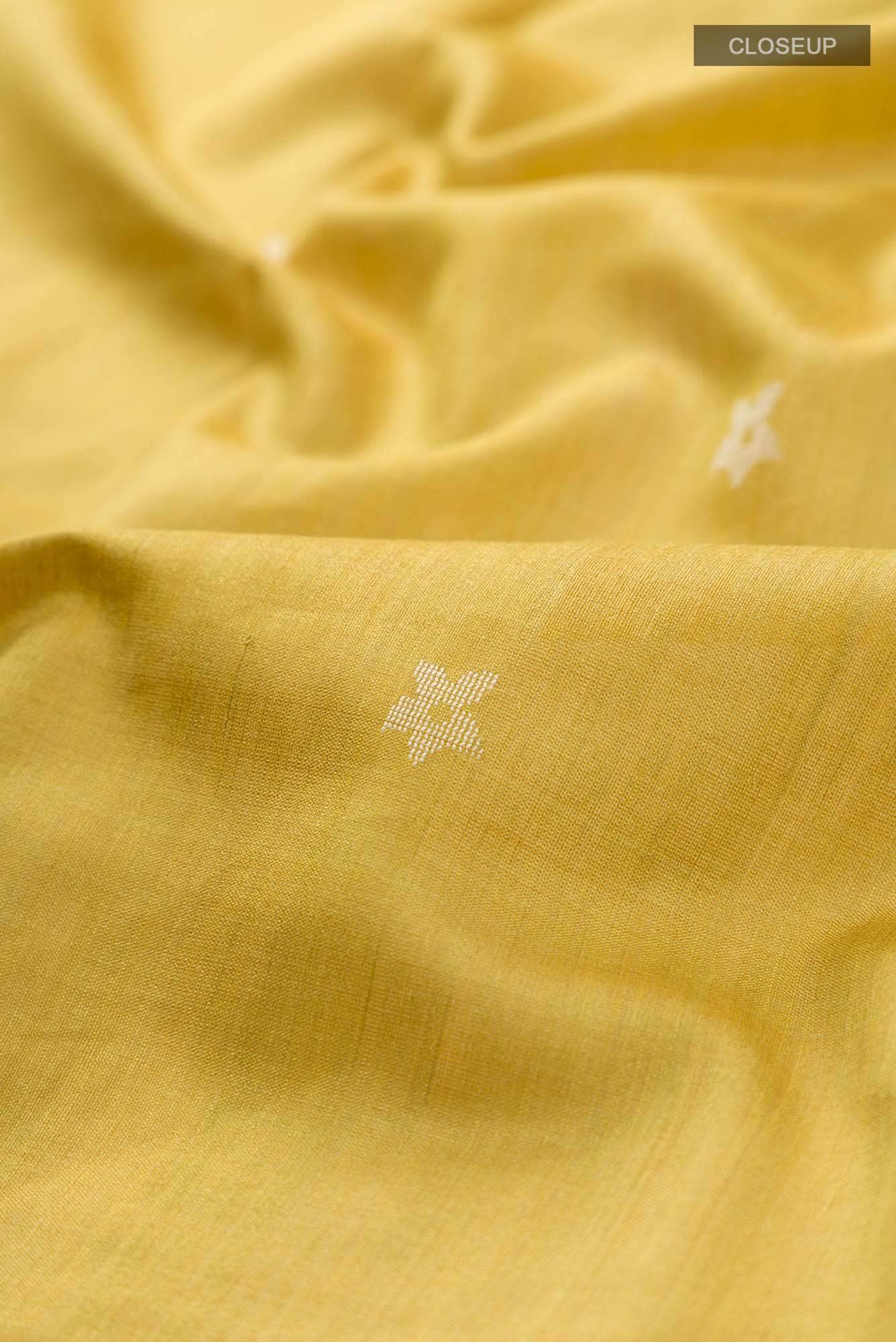 Forget Me Not-Mustard Bhagalpuri Tussar Silk Saree