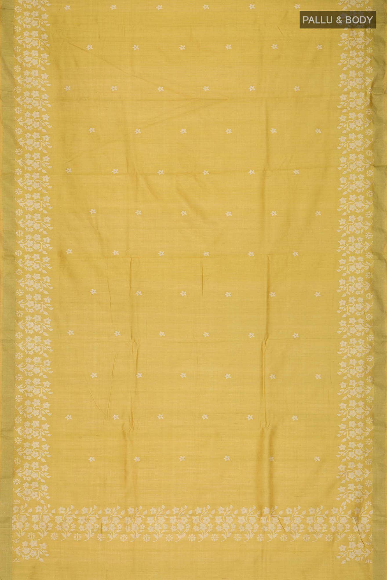 Forget Me Not-Mustard Bhagalpuri Tussar Silk Saree