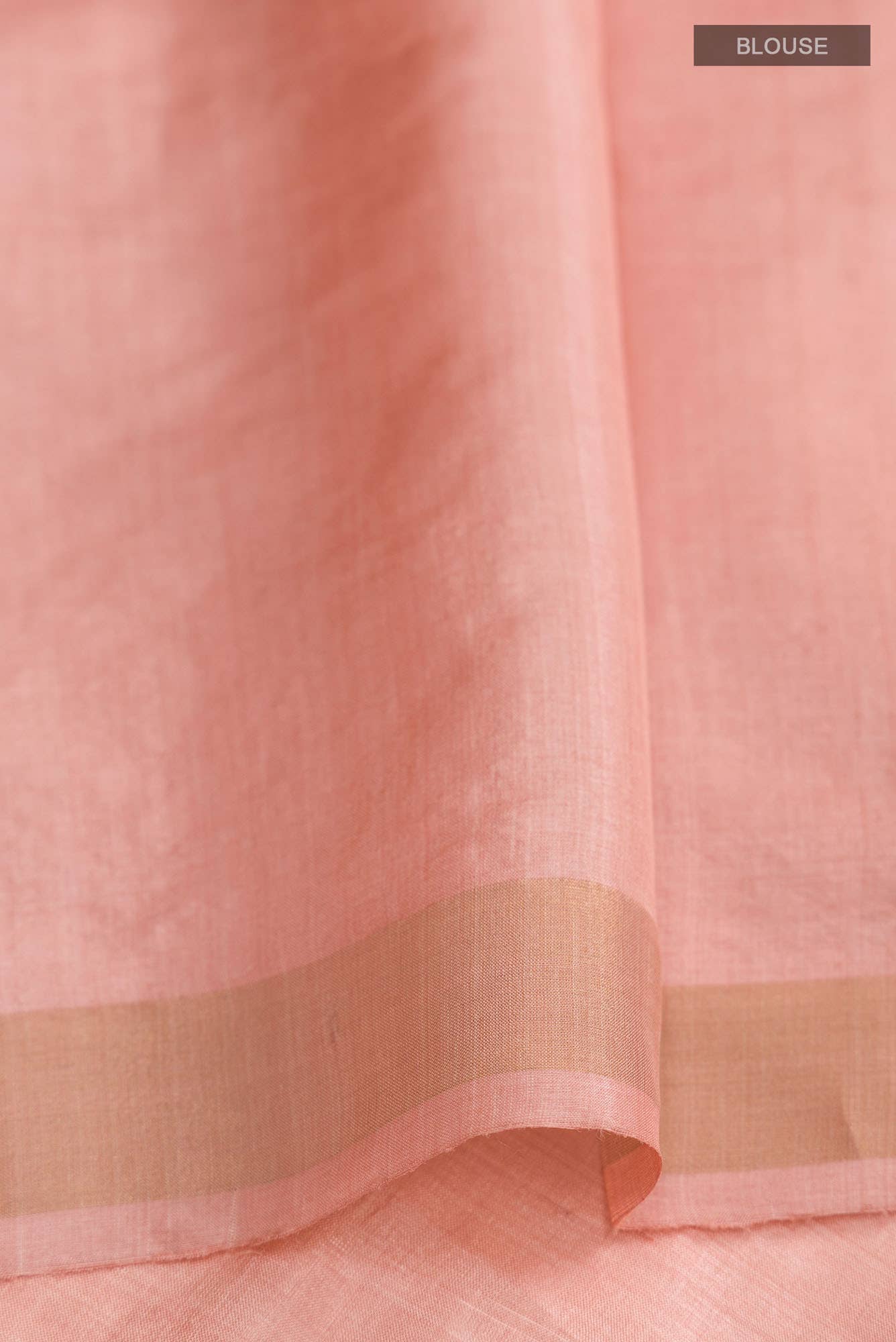 Lost in Fields-Peach Bhagalpuri Tussar Silk Saree