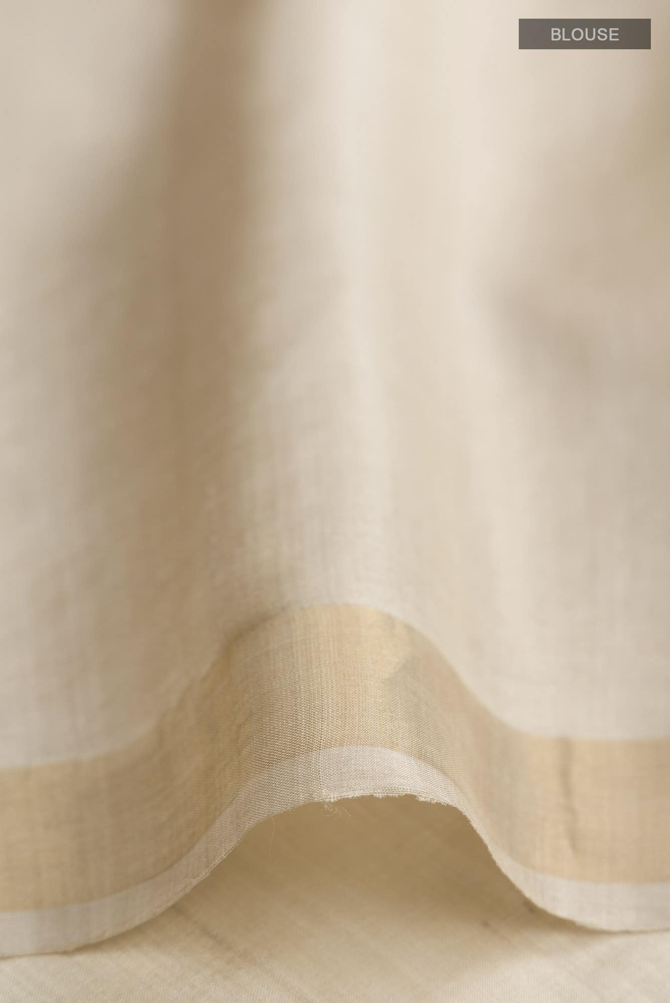 Lost in Fields-Beige Bhagalpuri Tussar Silk Saree