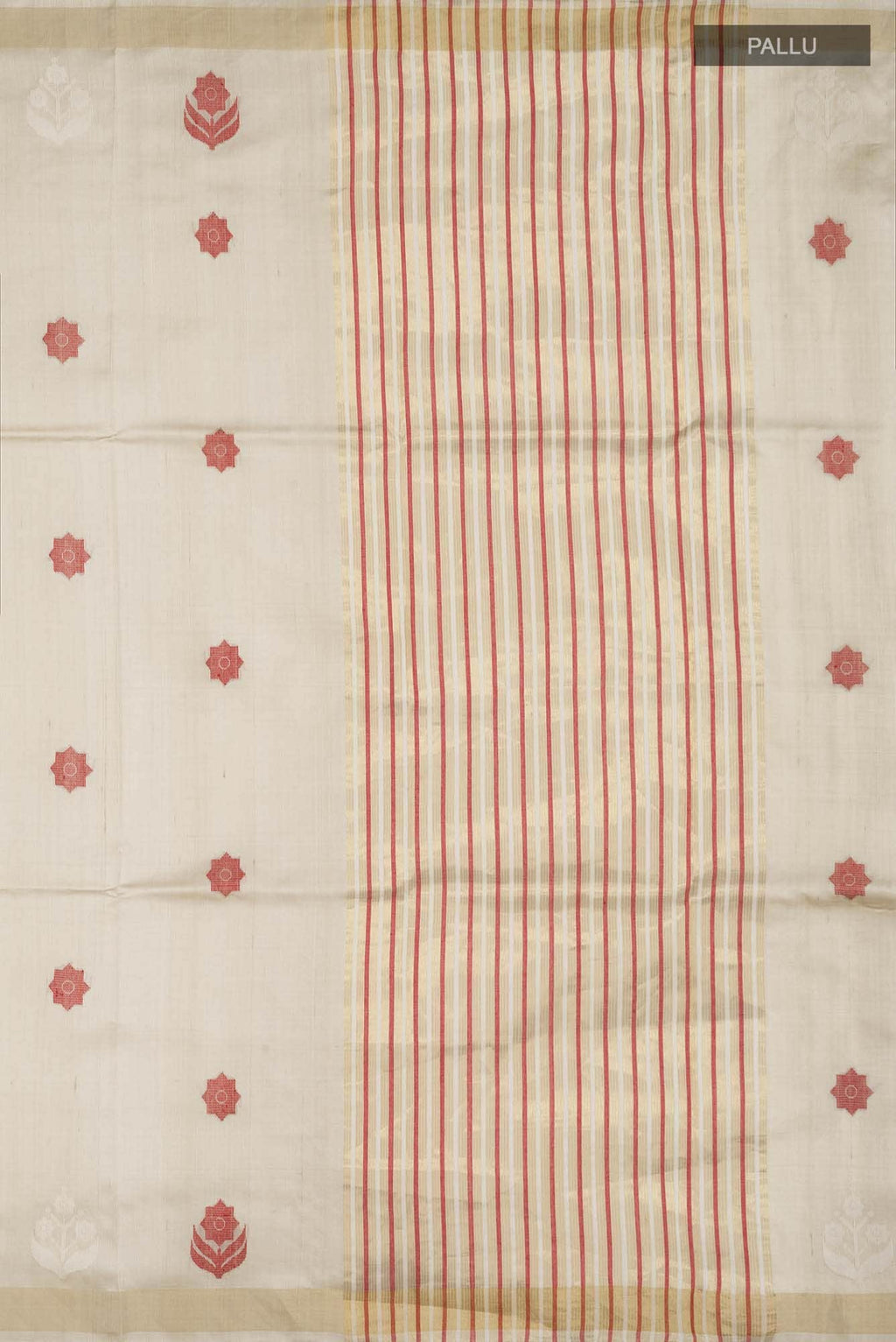 Lost in Fields-Beige Bhagalpuri Tussar Silk Saree
