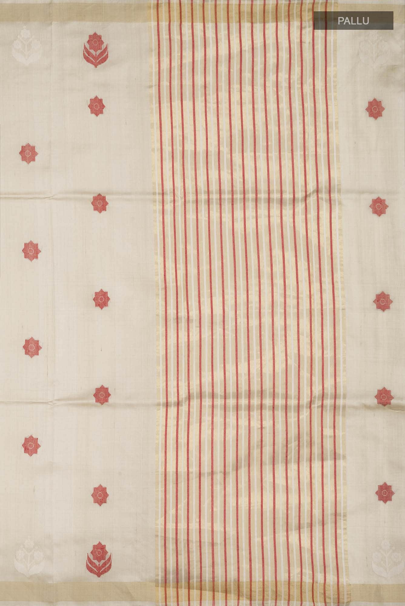 Lost in Fields-Beige Bhagalpuri Tussar Silk Saree