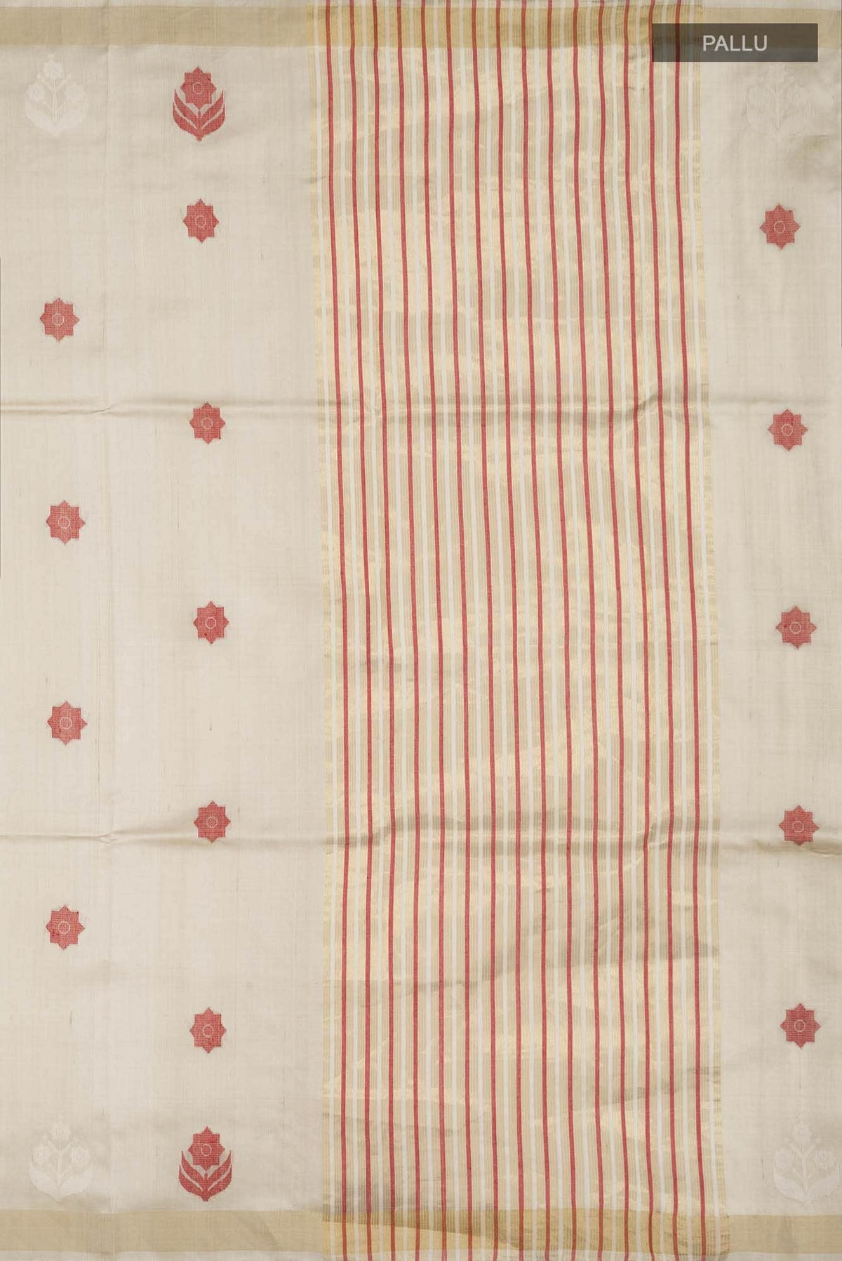 Lost in Fields-Beige Bhagalpuri Tussar Silk Saree