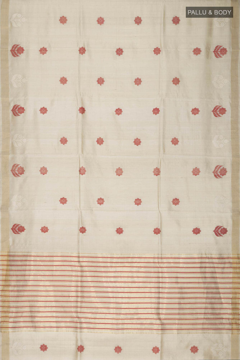 Lost in Fields-Beige Bhagalpuri Tussar Silk Saree