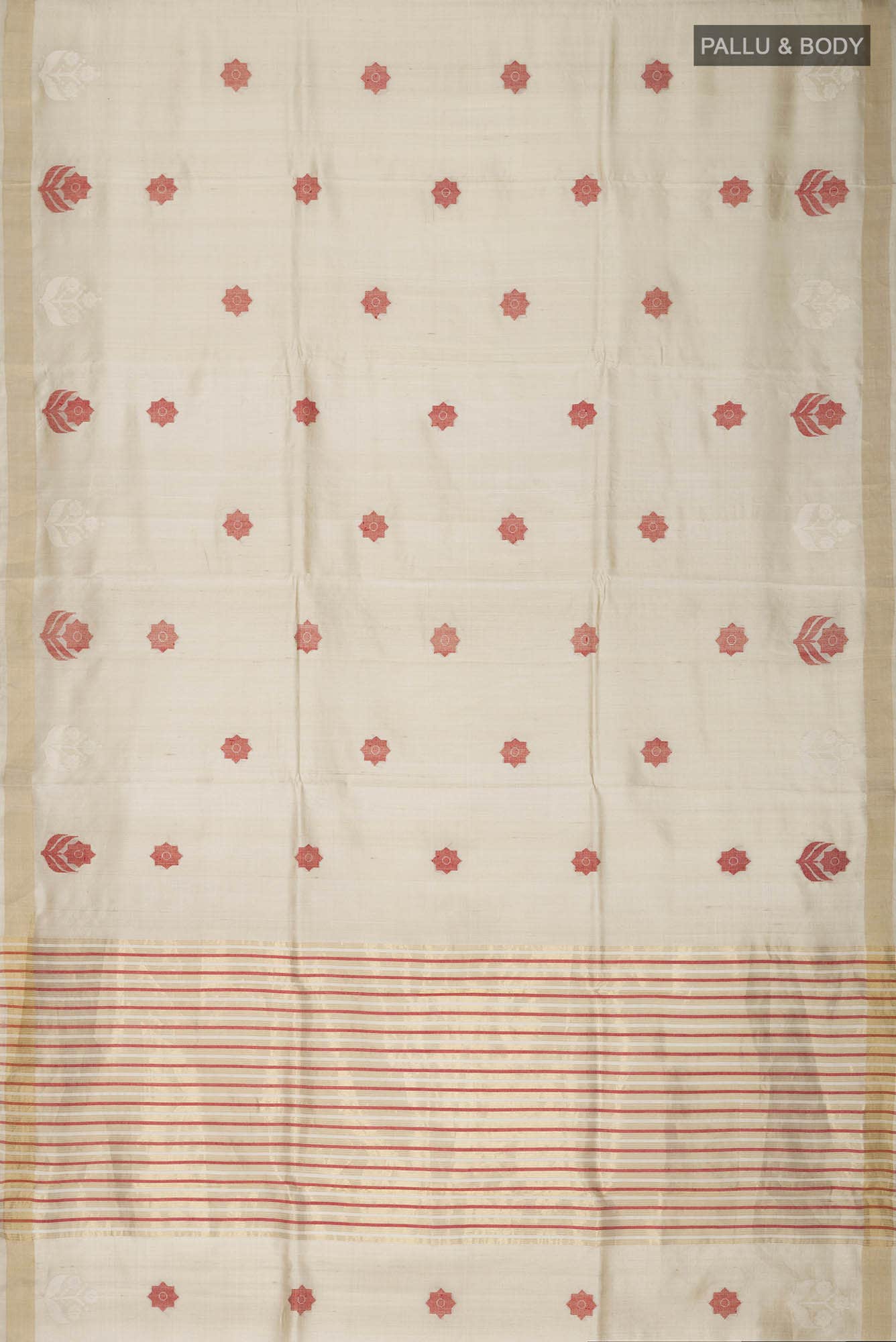 Lost in Fields-Beige Bhagalpuri Tussar Silk Saree
