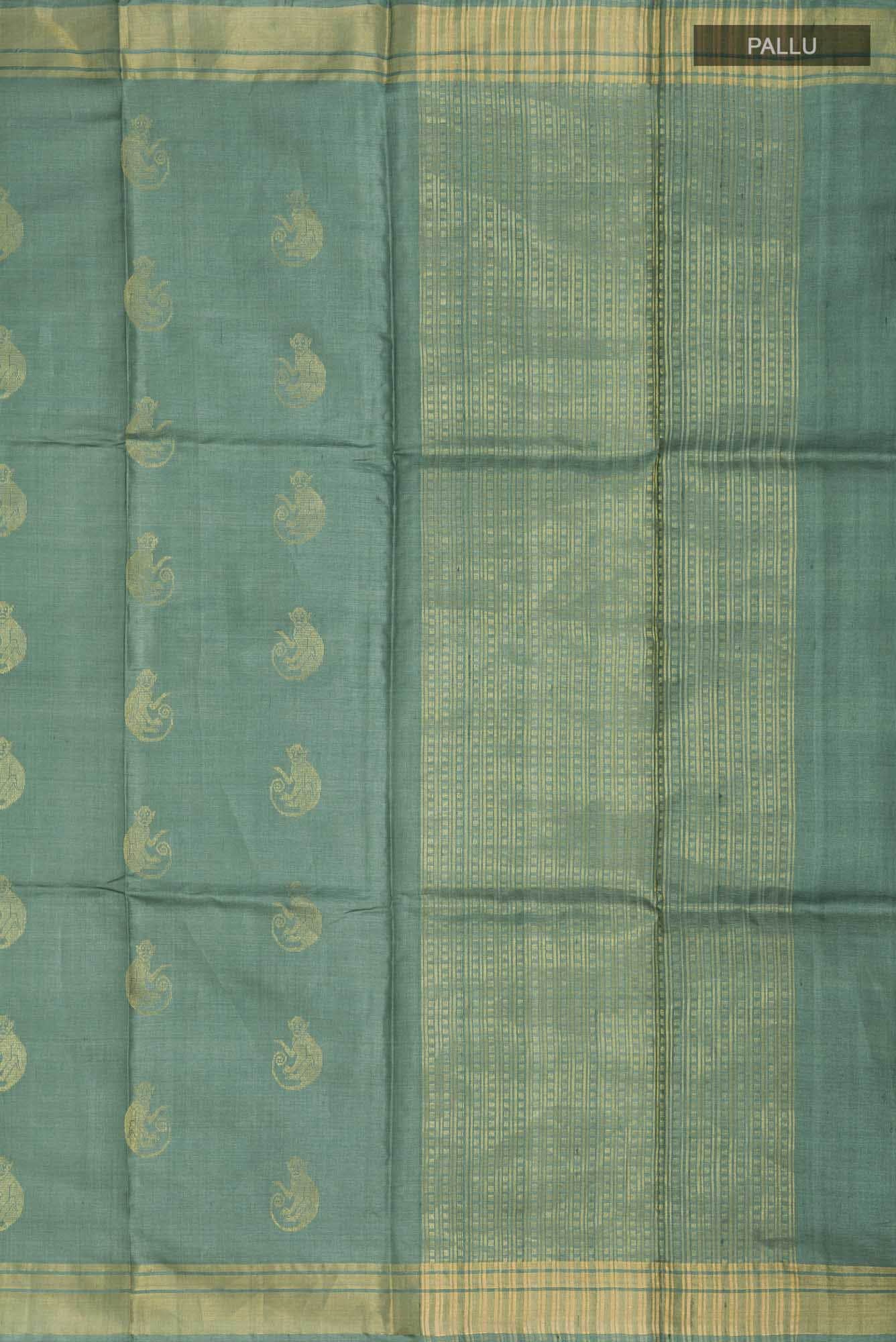Banana Bandit-Green Bhagalpuri Tussar Silk Saree