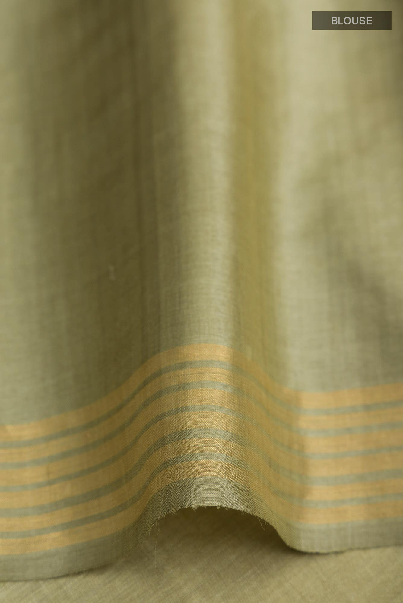 Dance of Dragonfly-Green Bhagalpuri Tussar Silk Saree