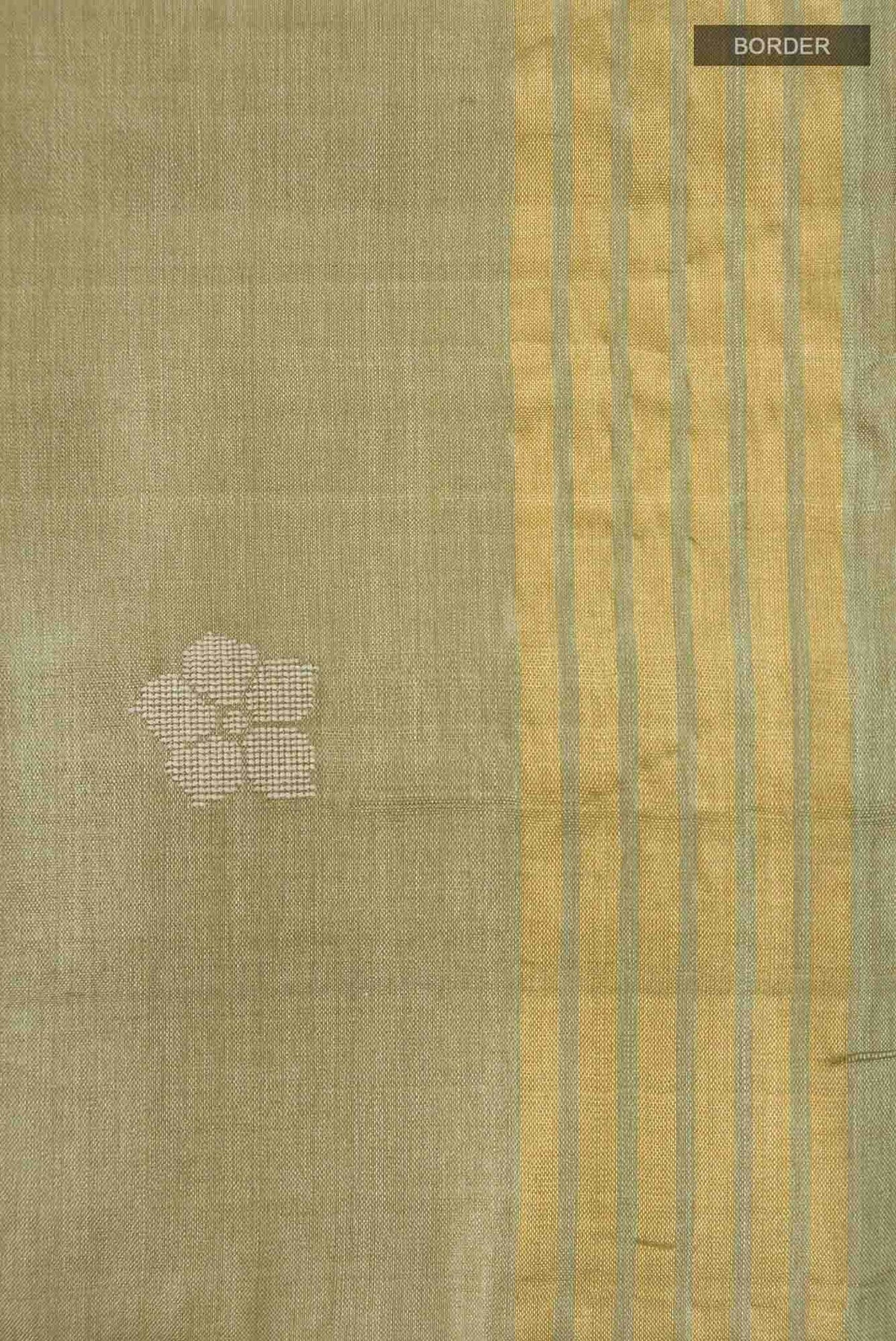 Dance of Dragonfly-Green Bhagalpuri Tussar Silk Saree