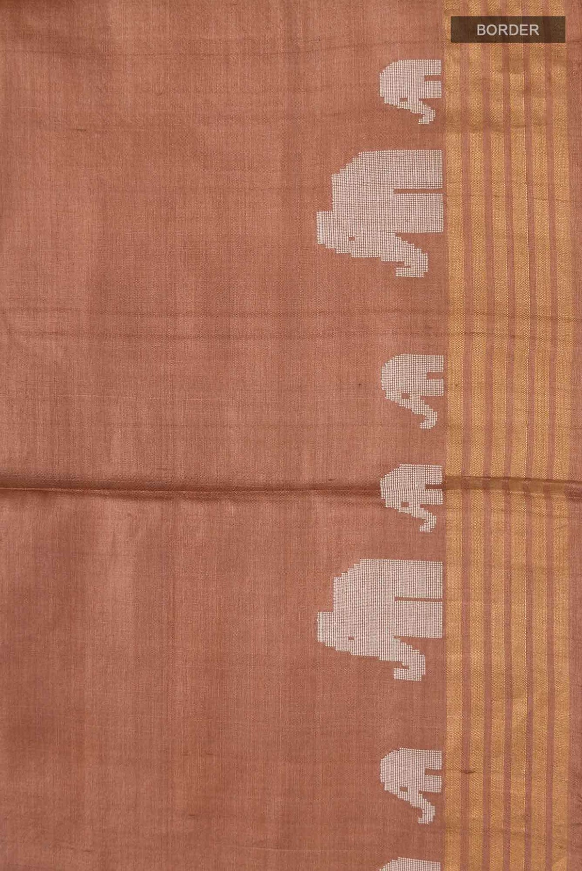 Elephant Whispers-Brown Bhagalpuri Tussar Silk Saree