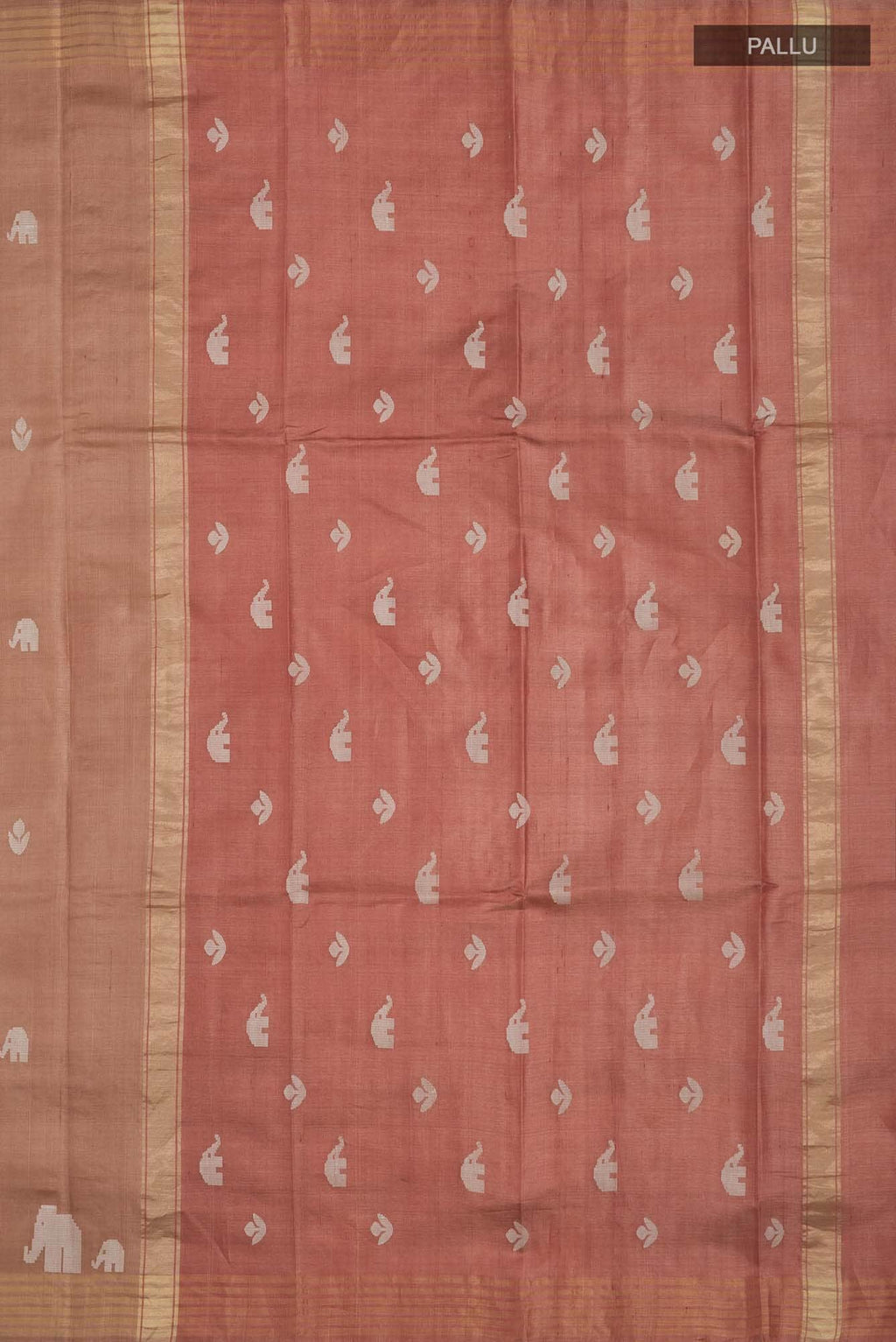 Elephant Whispers-Brown Bhagalpuri Tussar Silk Saree