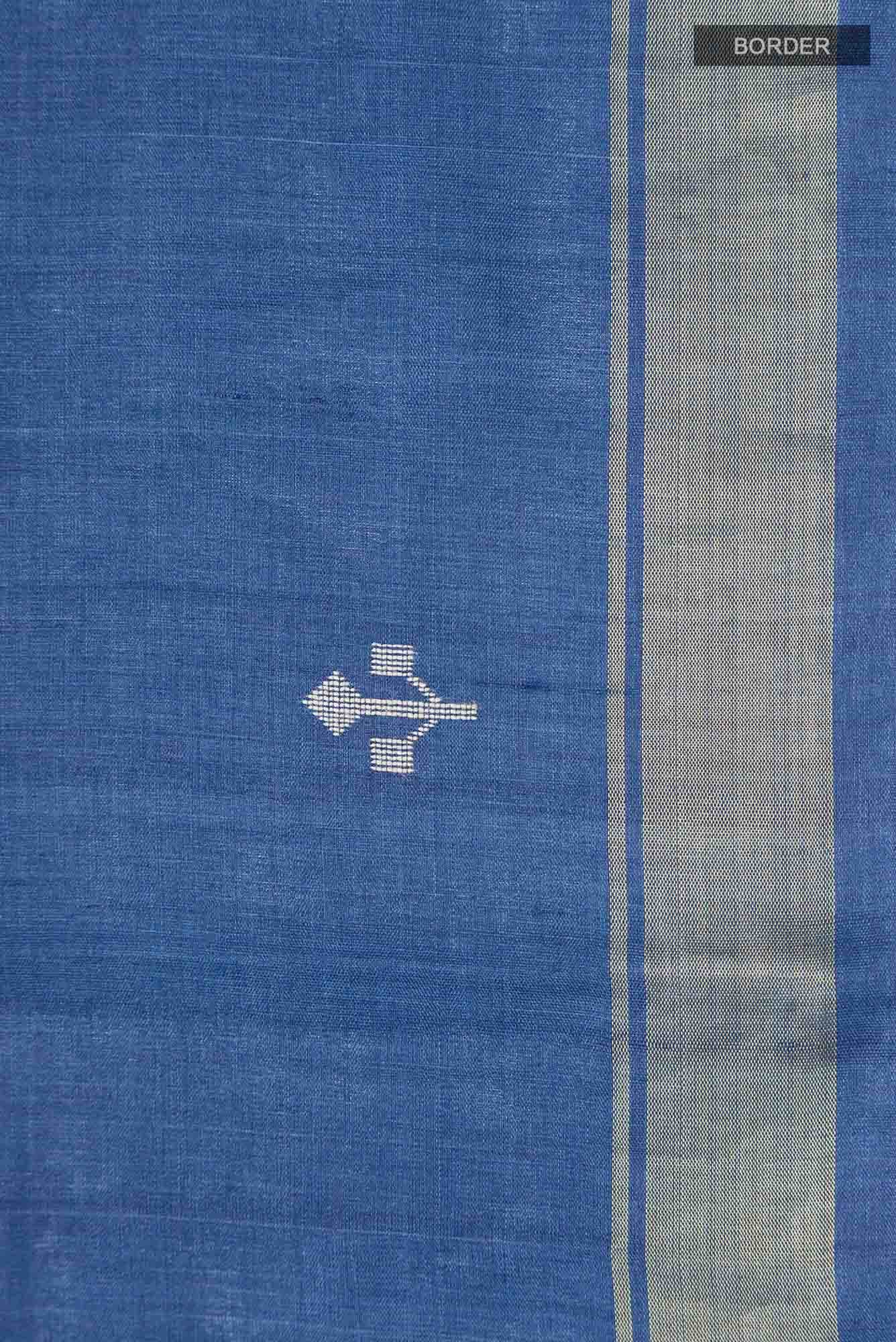 Breeze of Ease-Blue Bhagalpuri Tussar Silk Saree