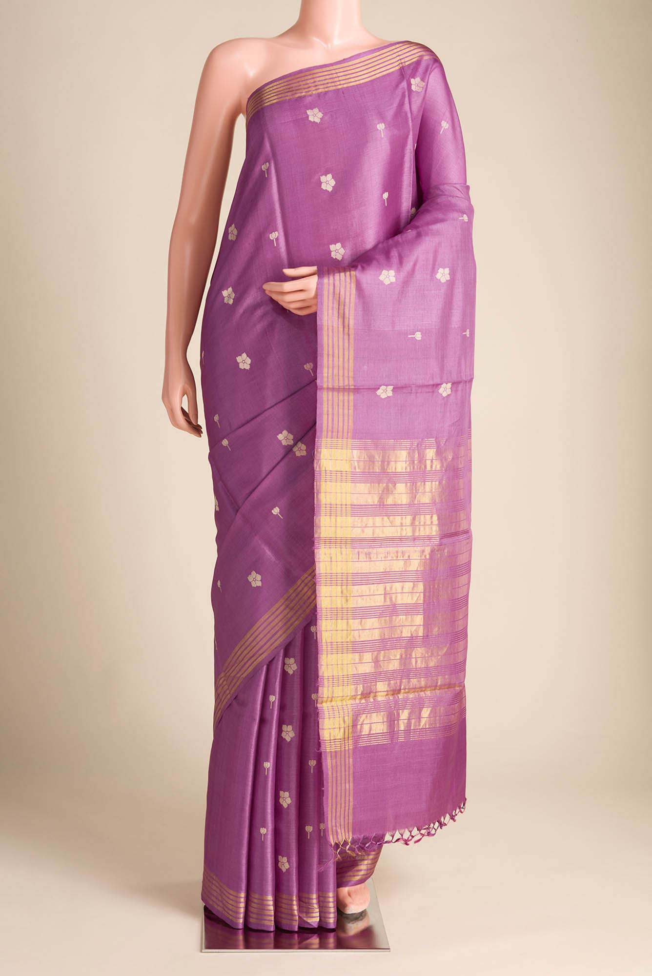 Perfume of Love-Purple Bhagalpuri Tussar Silk Saree