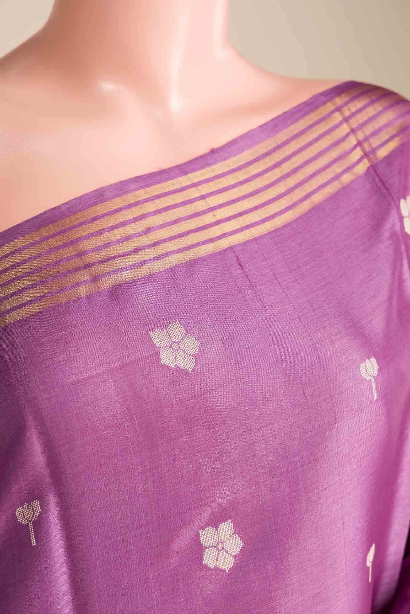 Perfume of Love-Purple Bhagalpuri Tussar Silk Saree