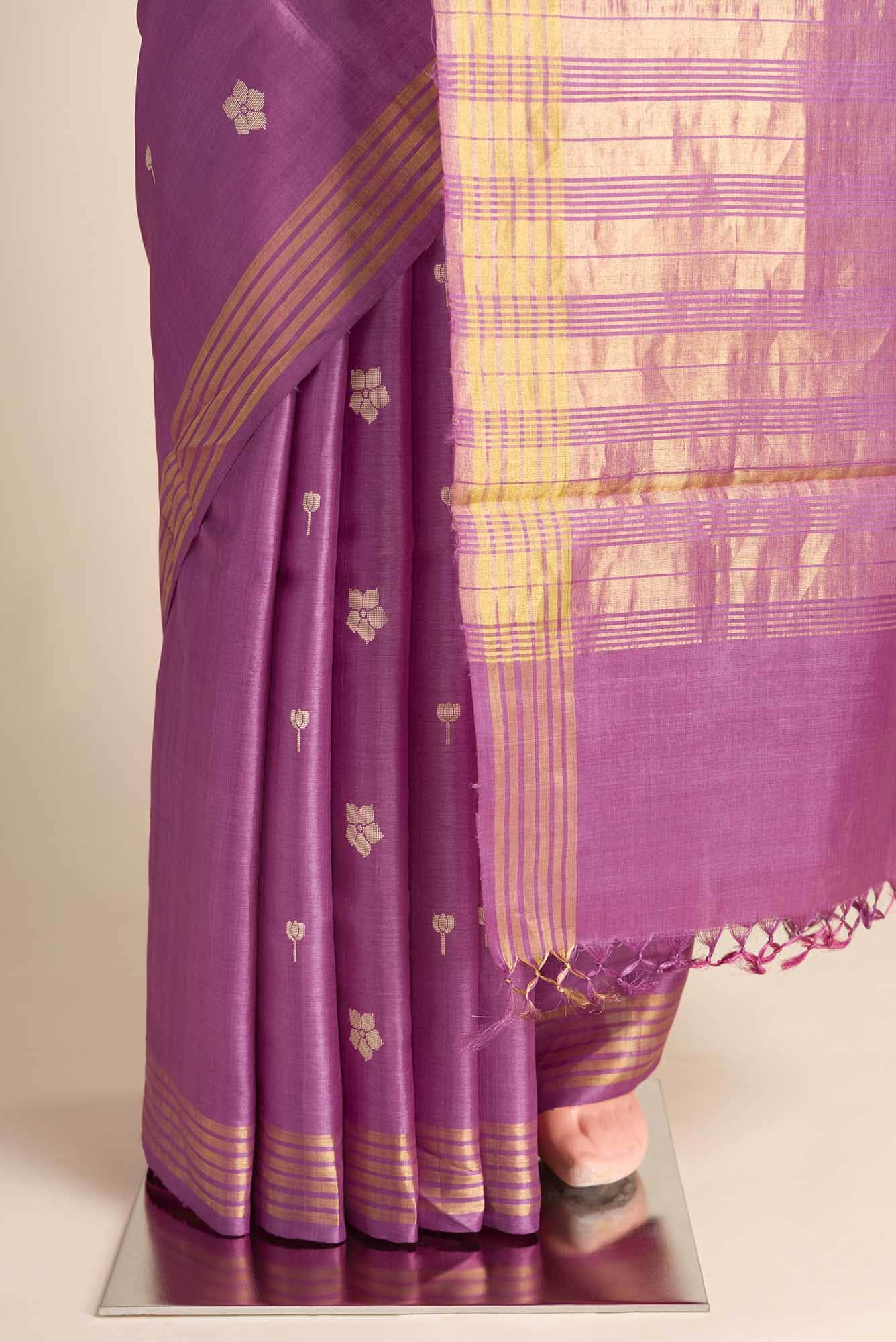 Perfume of Love-Purple Bhagalpuri Tussar Silk Saree
