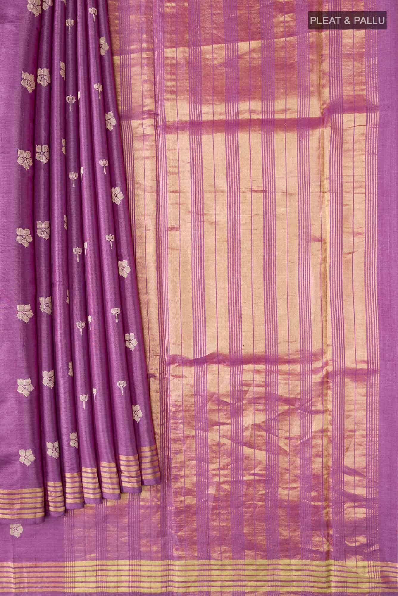 Perfume of Love-Purple Bhagalpuri Tussar Silk Saree