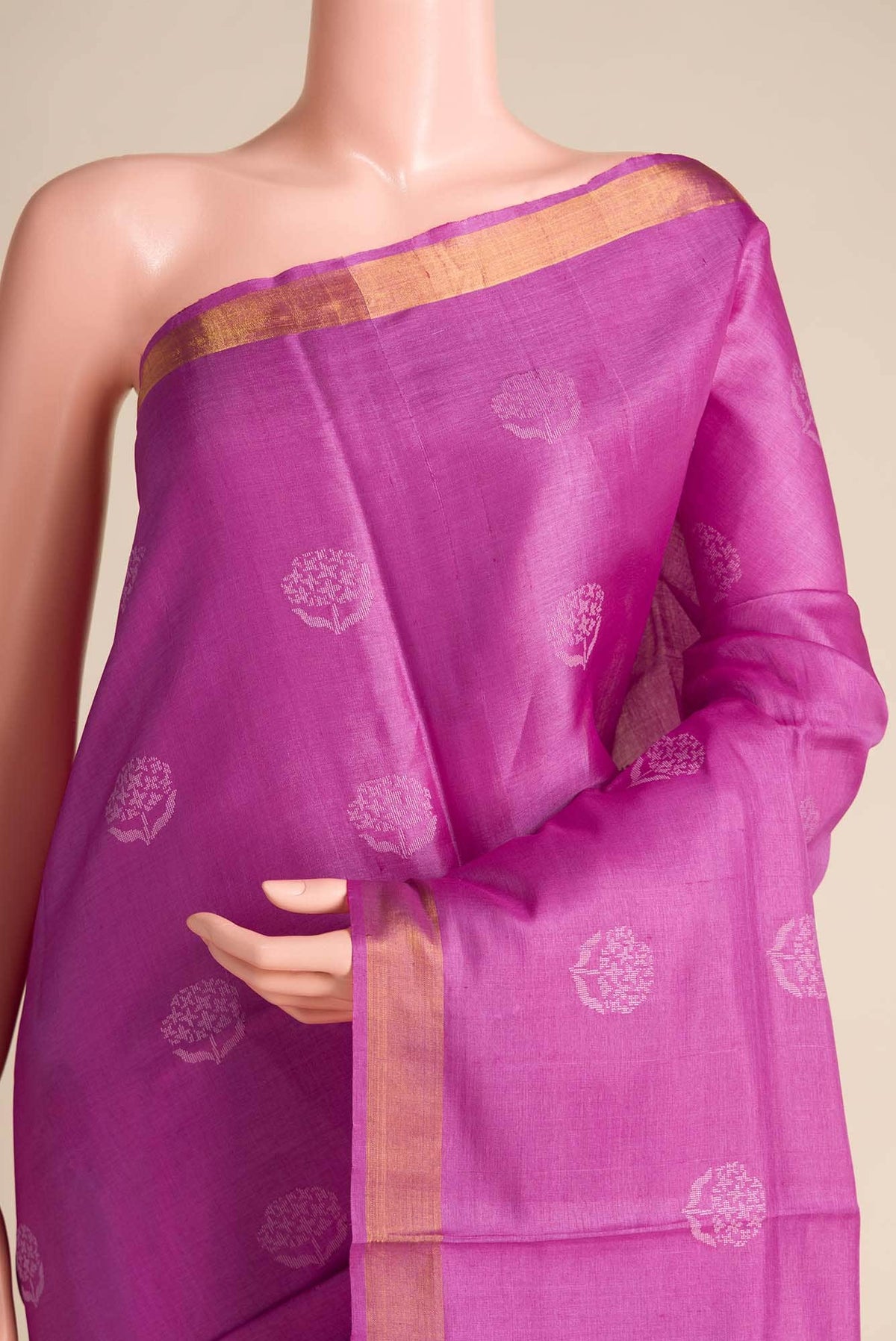 Orchard Orchestra-Pink Bhagalpuri Tussar Silk Saree