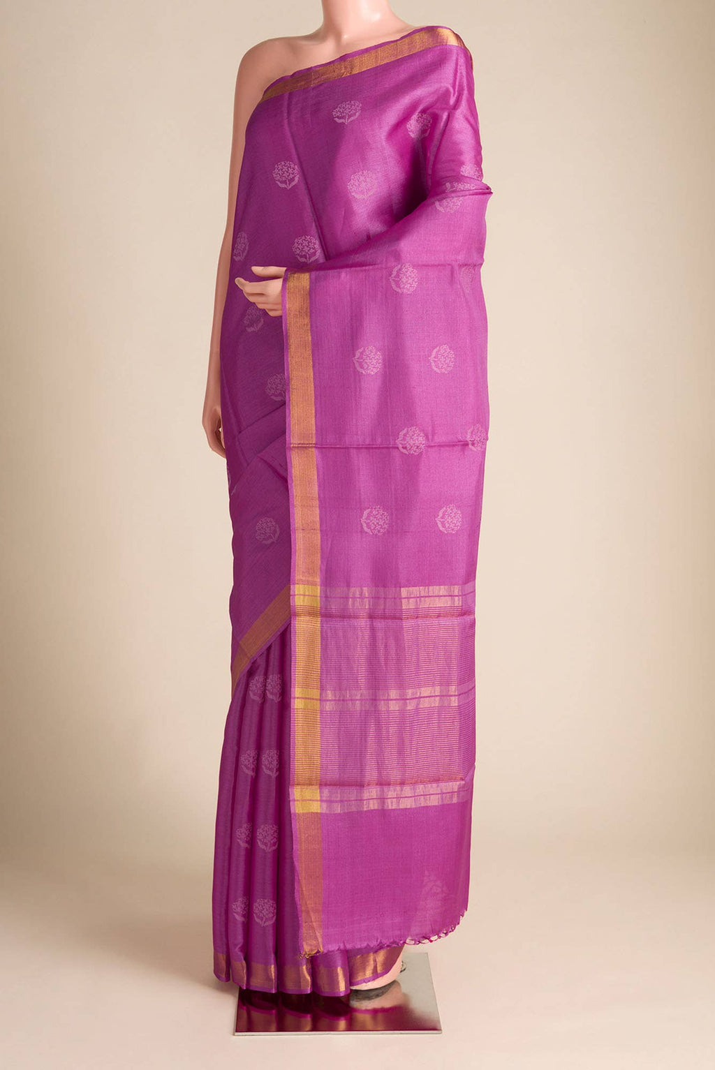 Orchard Orchestra-Pink Bhagalpuri Tussar Silk Saree