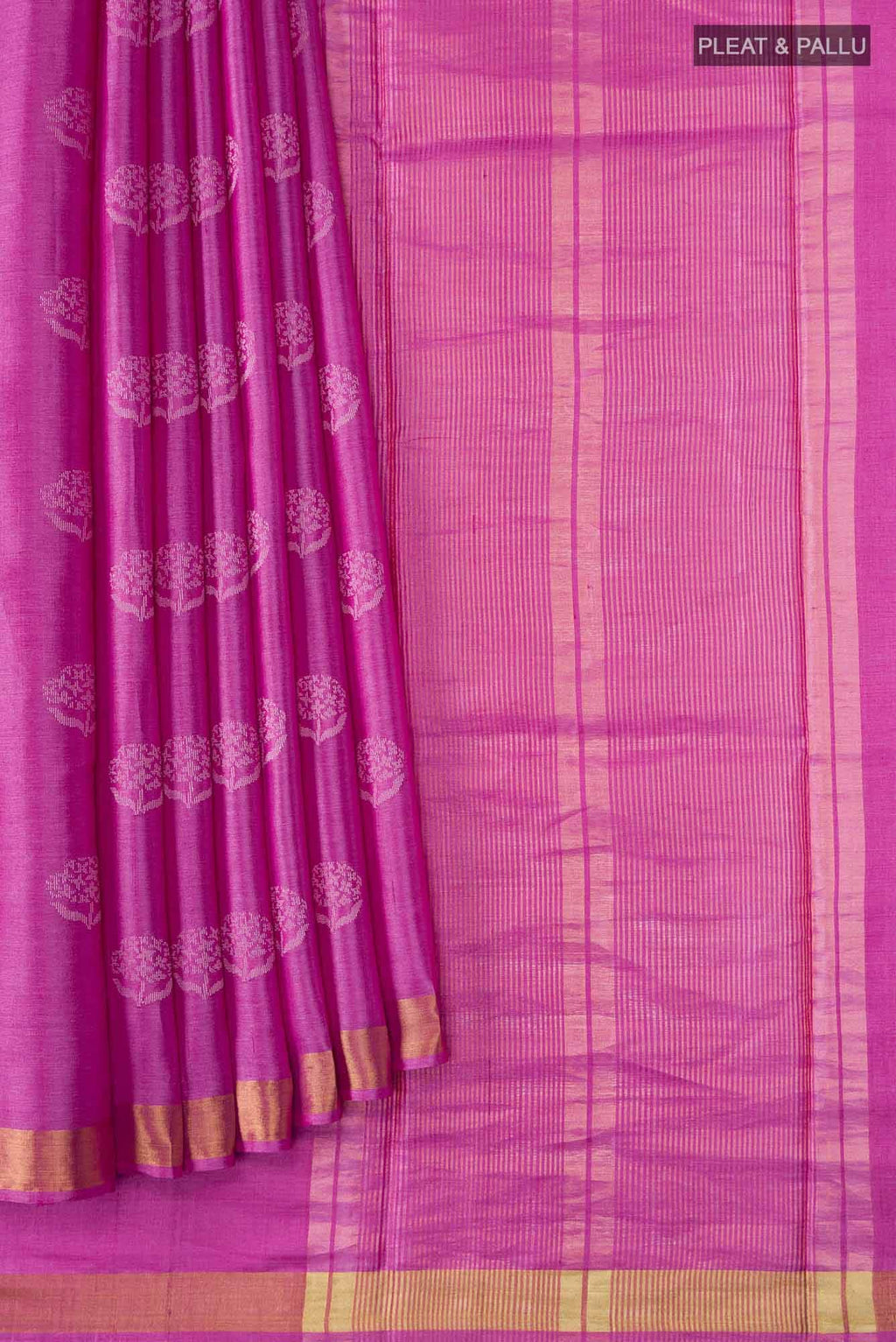 Orchard Orchestra-Pink Bhagalpuri Tussar Silk Saree