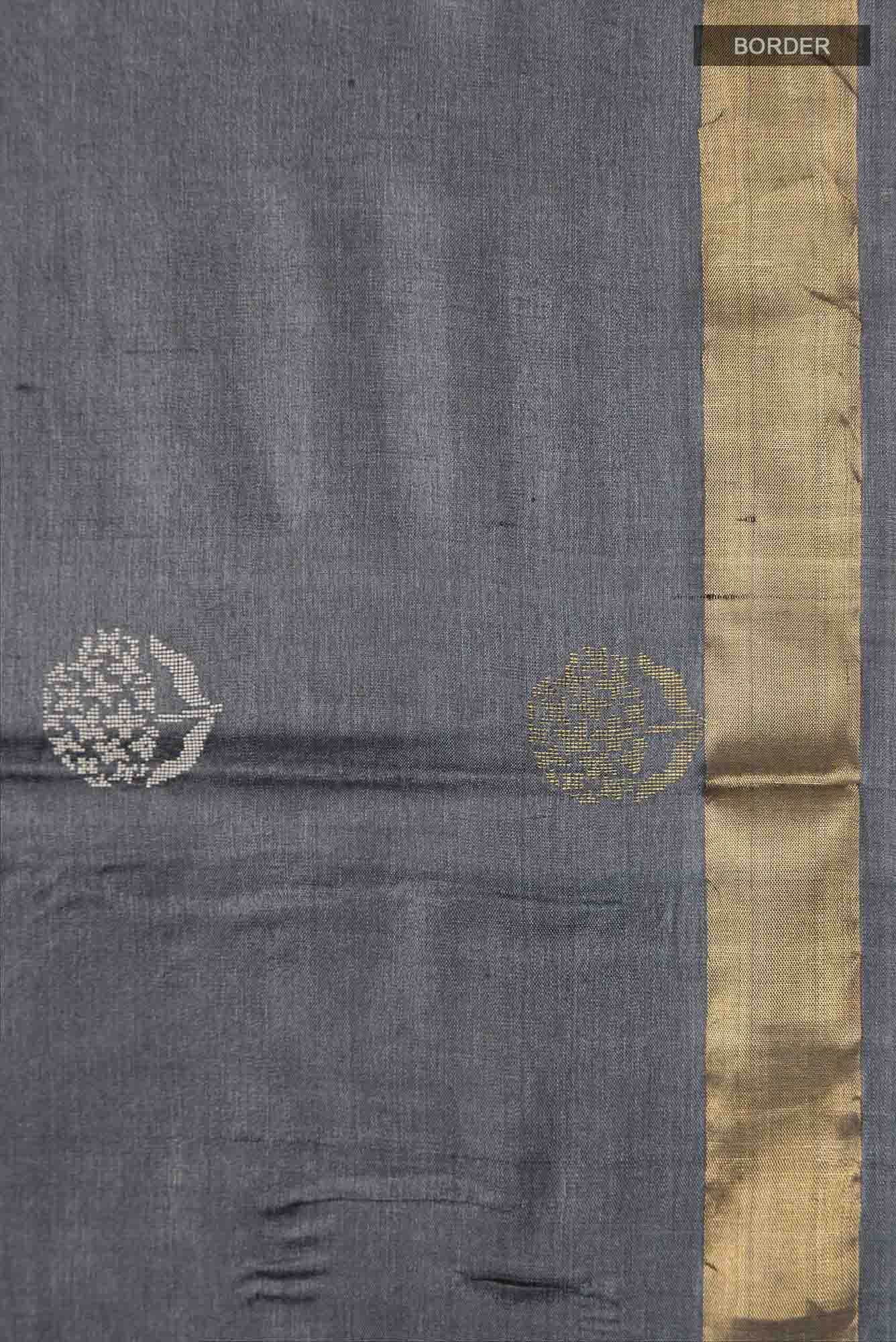 Orchard Orchestra-Grey Bhagalpuri Tussar Silk Saree