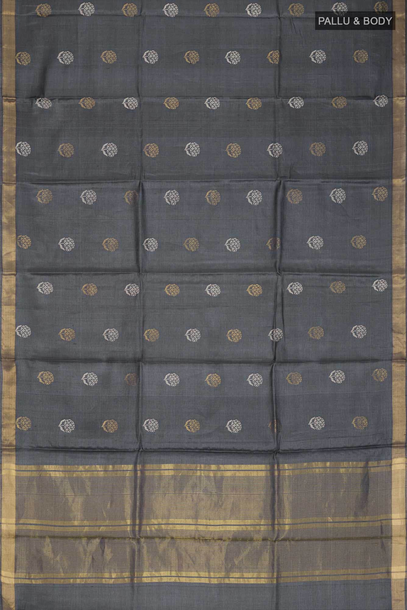 Orchard Orchestra-Grey Bhagalpuri Tussar Silk Saree