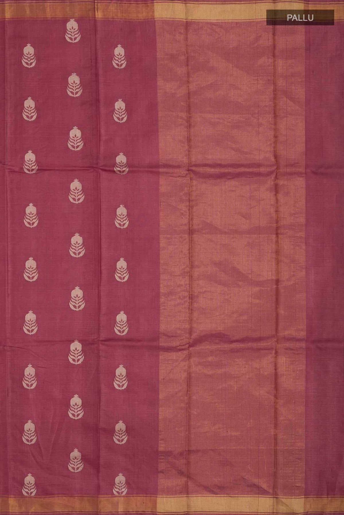 Pomegrante Poetry-Rust Bhagalpuri Tussar Silk Saree