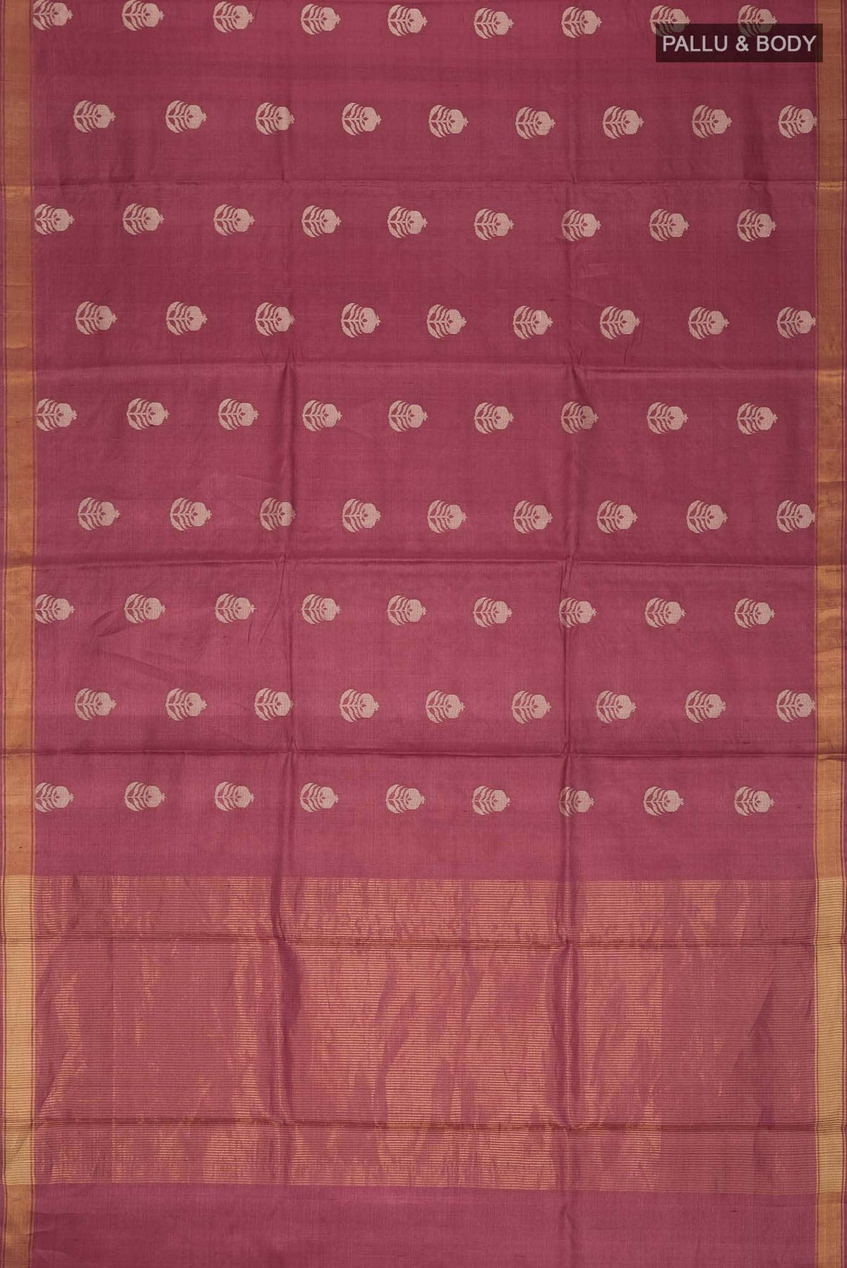 Pomegrante Poetry-Rust Bhagalpuri Tussar Silk Saree