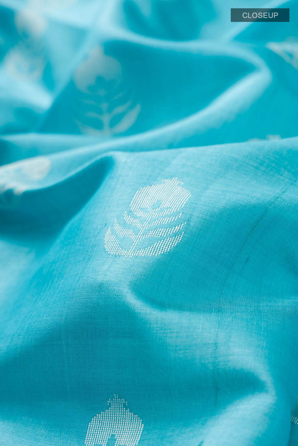 Pomegrante Poetry-Blue Bhagalpuri Tussar Silk Saree