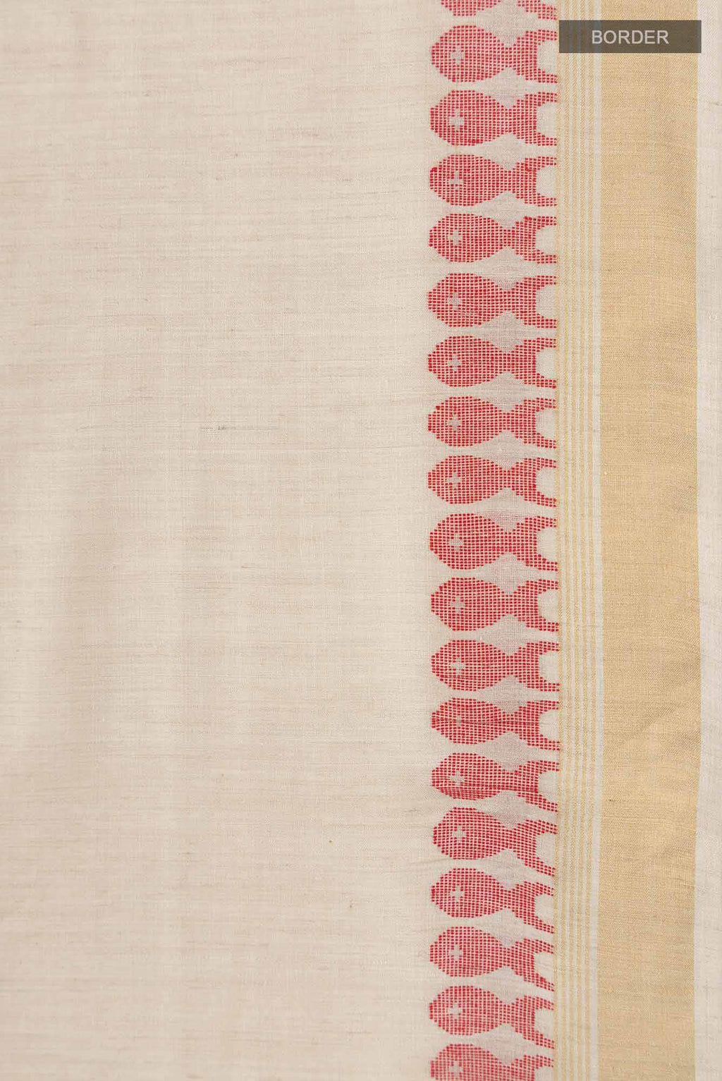 Pisces in Paris-Beige Bhagalpuri Tussar Silk Saree