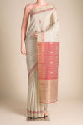 Pisces in Paris-Beige Bhagalpuri Tussar Silk Saree