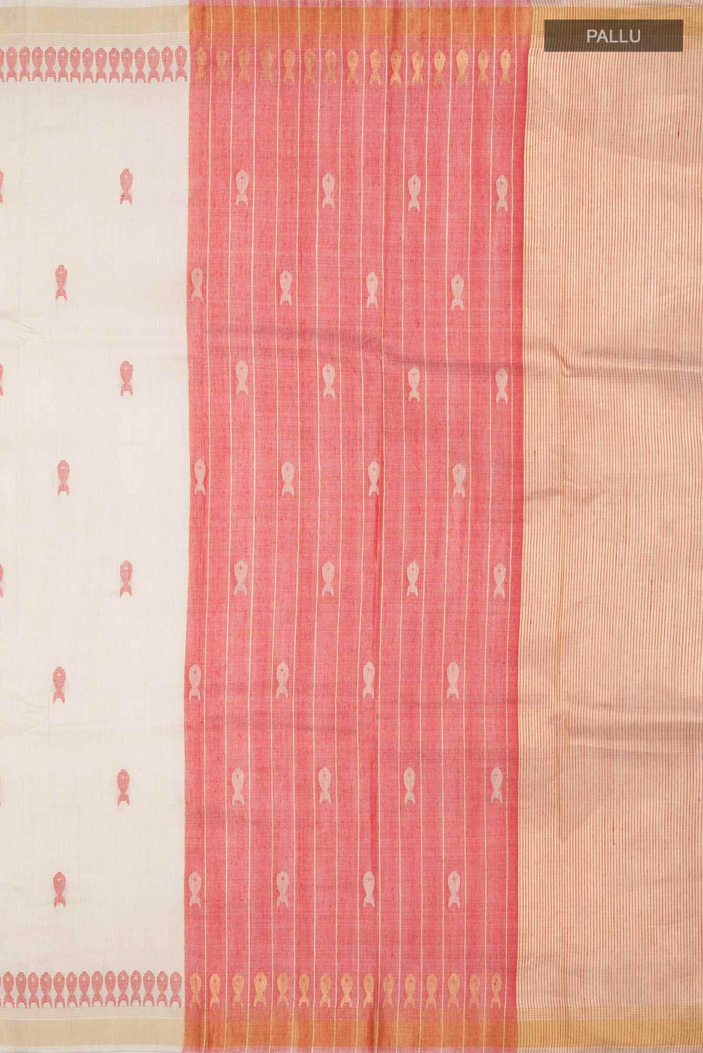 Pisces in Paris-Beige Bhagalpuri Tussar Silk Saree