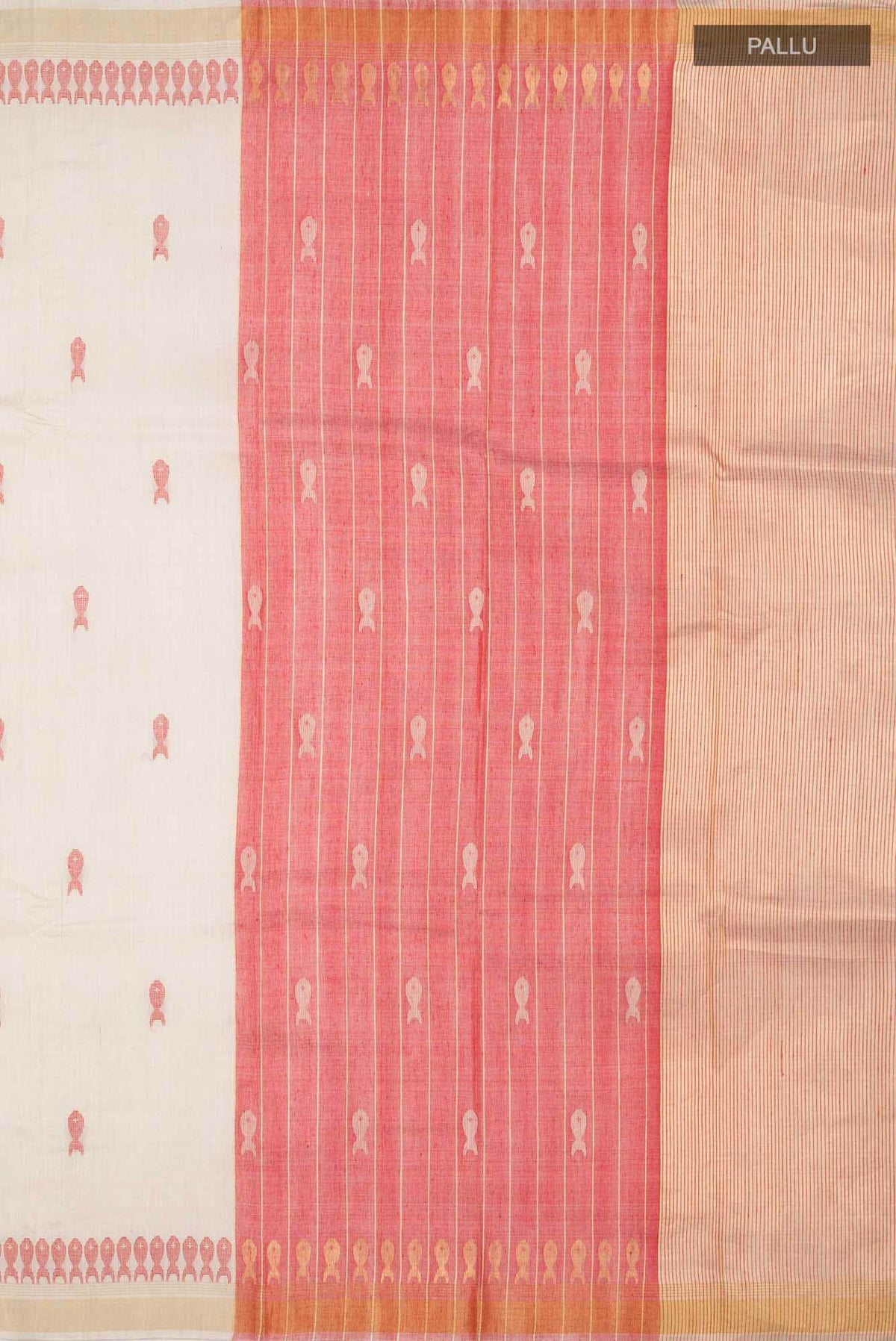 Pisces in Paris-Beige Bhagalpuri Tussar Silk Saree