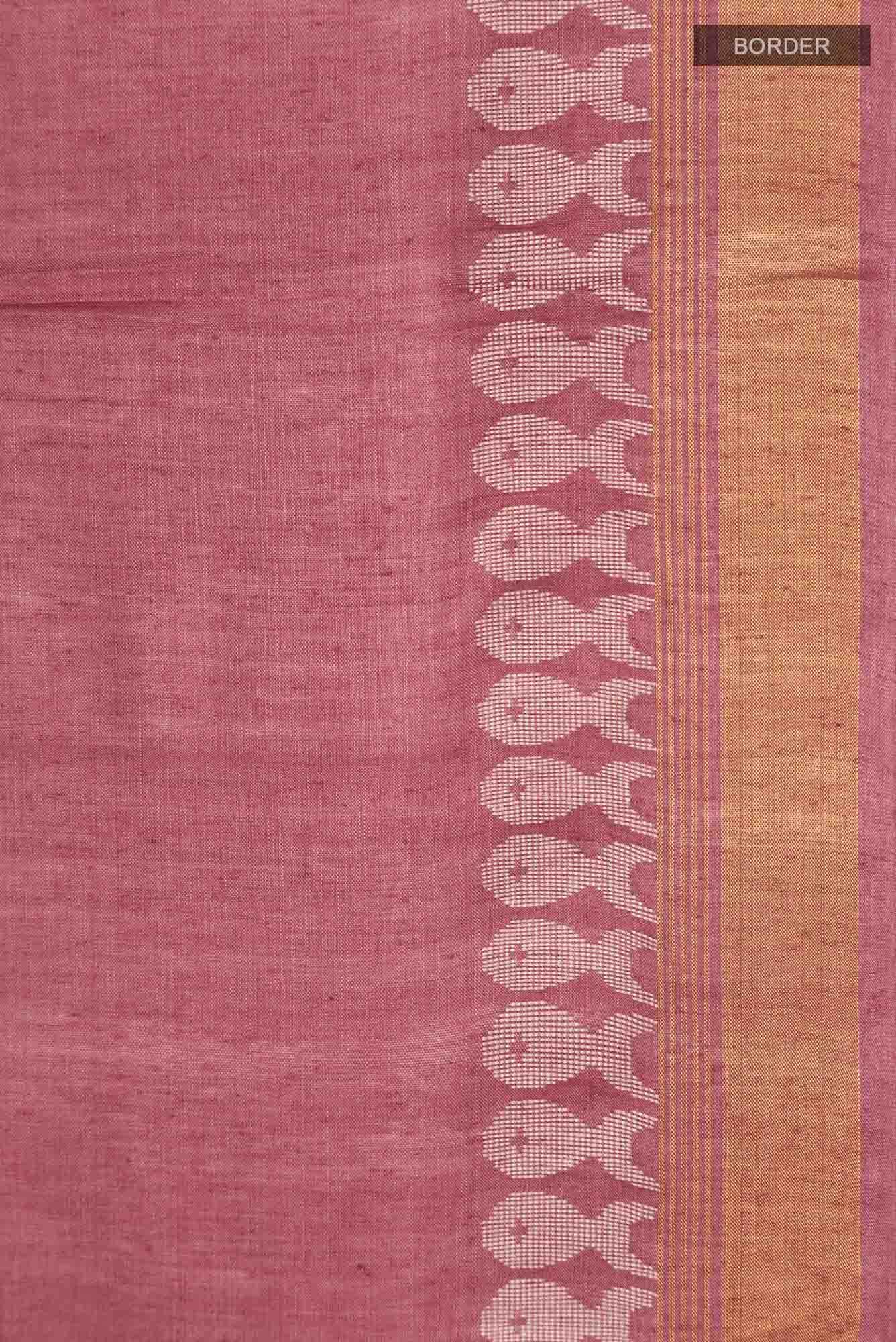 Pisces in Paris-Rust Bhagalpuri Tussar Silk Saree