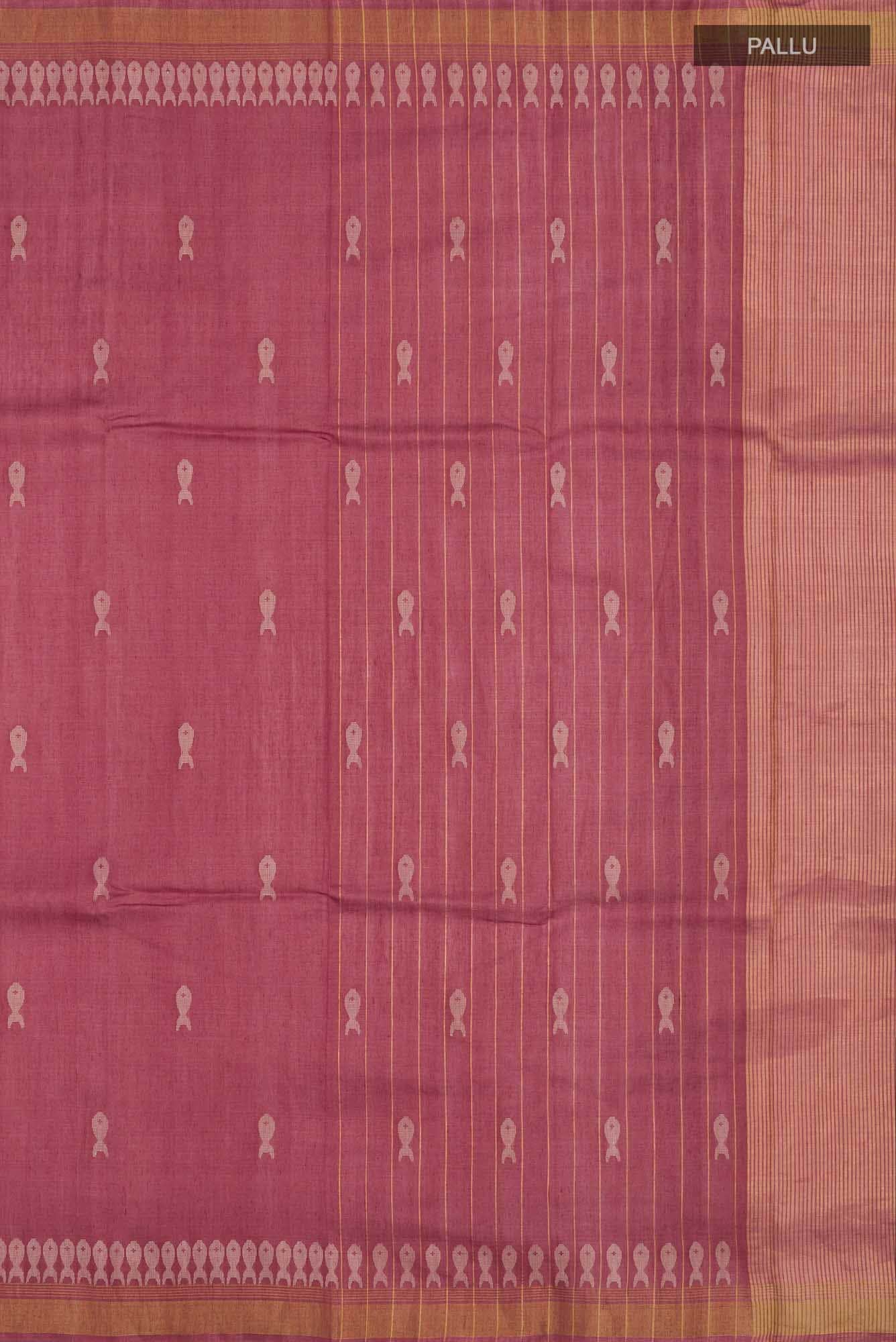 Pisces in Paris-Rust Bhagalpuri Tussar Silk Saree