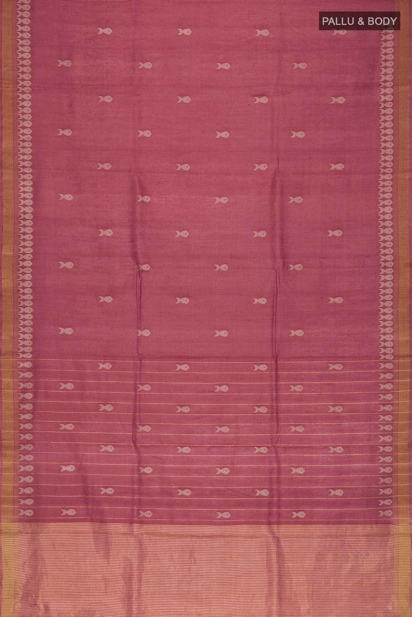 Pisces in Paris-Rust Bhagalpuri Tussar Silk Saree