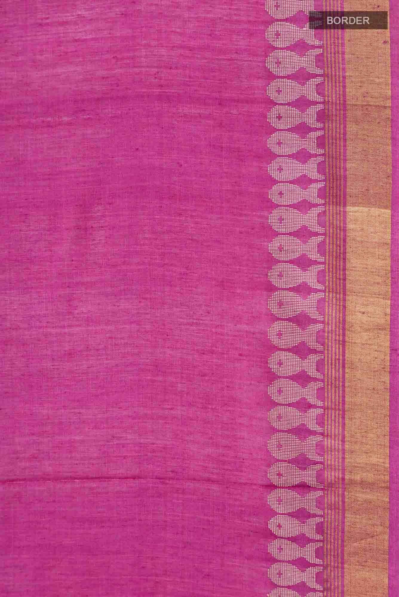Pisces in Paris-Magenta Bhagalpuri Tussar Silk Saree