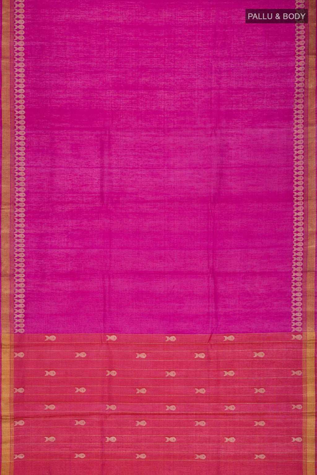 Pisces in Paris-Magenta Bhagalpuri Tussar Silk Saree