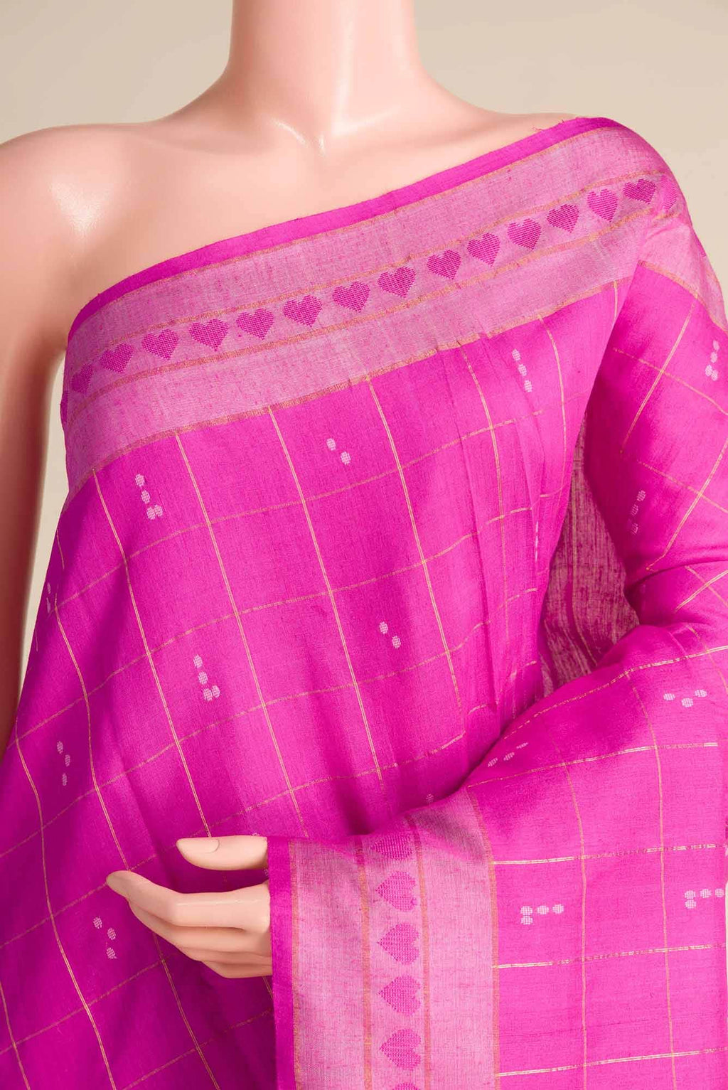 Touch of love-Pink Bhagalpuri Tussar Silk Saree