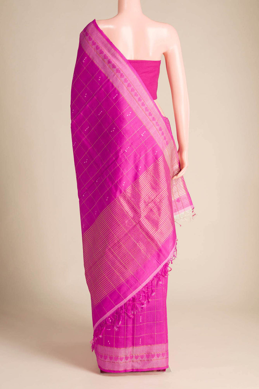 Touch of love-Pink Bhagalpuri Tussar Silk Saree